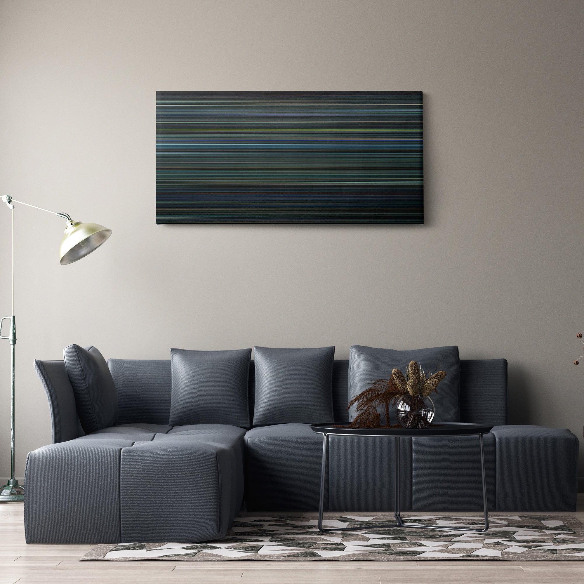 The Cloverfield Paradox (2018) CineSpectrum Color Spectrum Canvas Print - Hanging Horizontal on Wall in Room