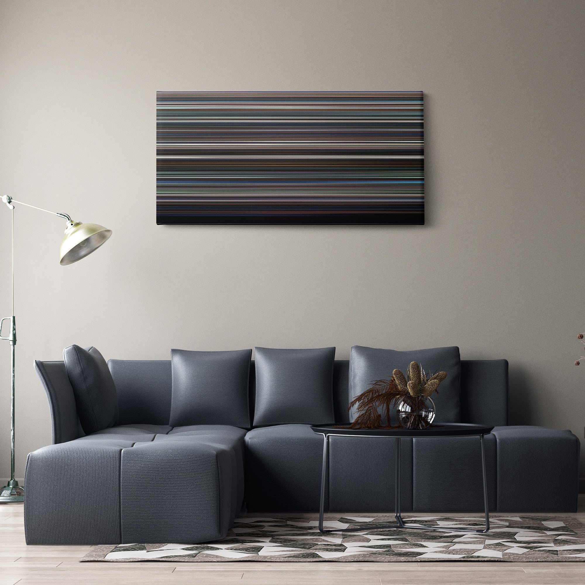 The Dark Knight (2008) CineSpectrum Color Spectrum Canvas Print - Hanging Horizontal on Wall in Room