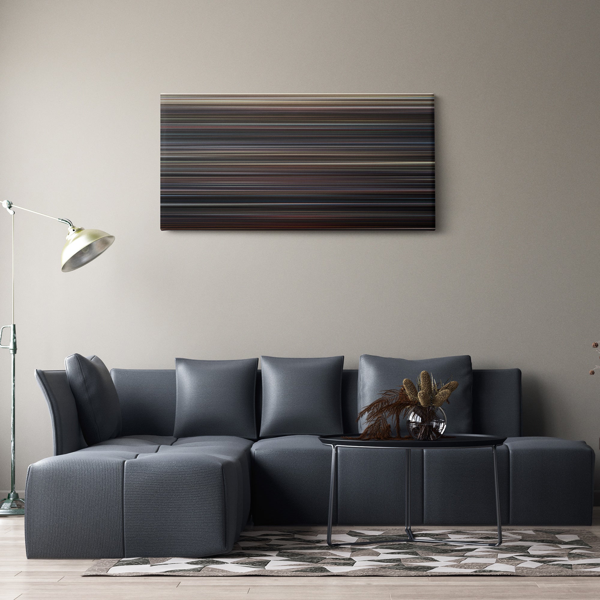 The Evil Dead (1981) CineSpectrum Color Spectrum Canvas Print - Hanging Horizontal on Wall in Room