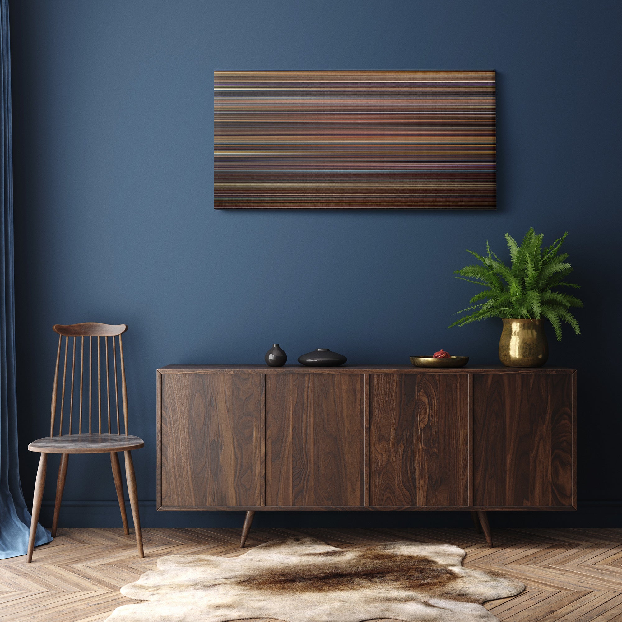 The Fifth Element (1997) CineSpectrum Color Spectrum Canvas Print - Hanging Horizontal on Wall in Room