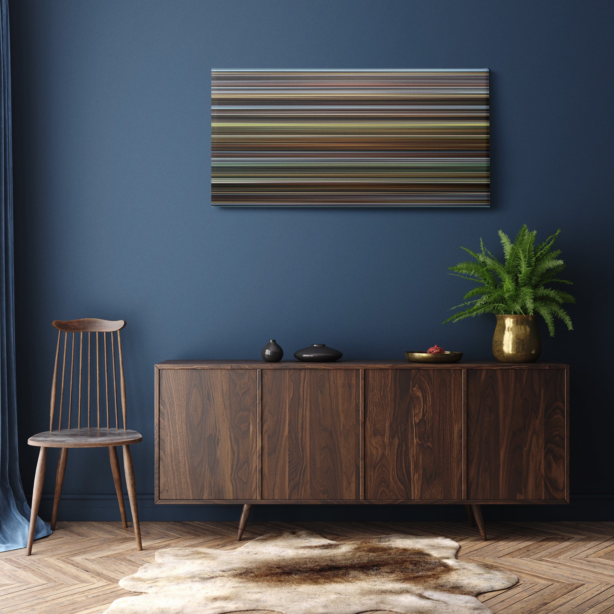 The Holdovers (2023) CineSpectrum Color Spectrum Canvas Print - Hanging Horizontal on Wall in Room