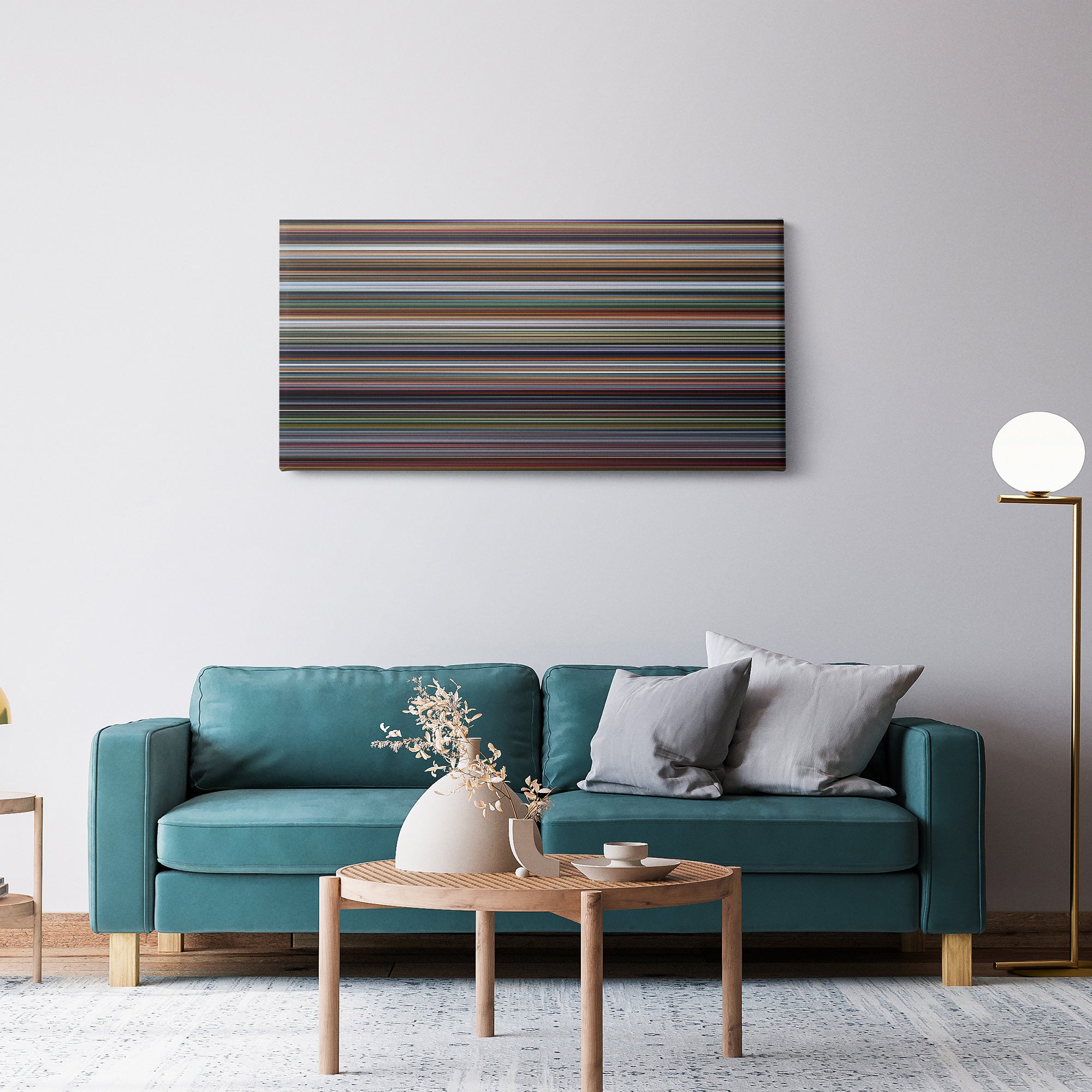 The Incredibles (2004) CineSpectrum Color Spectrum Canvas Print - Hanging Horizontal on Wall in Room