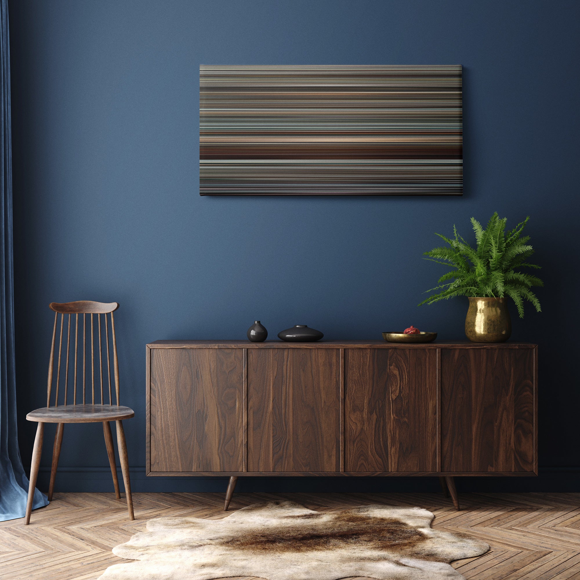 The Irishman (2019) CineSpectrum Color Spectrum Canvas Print - Hanging Horizontal on Wall in Room