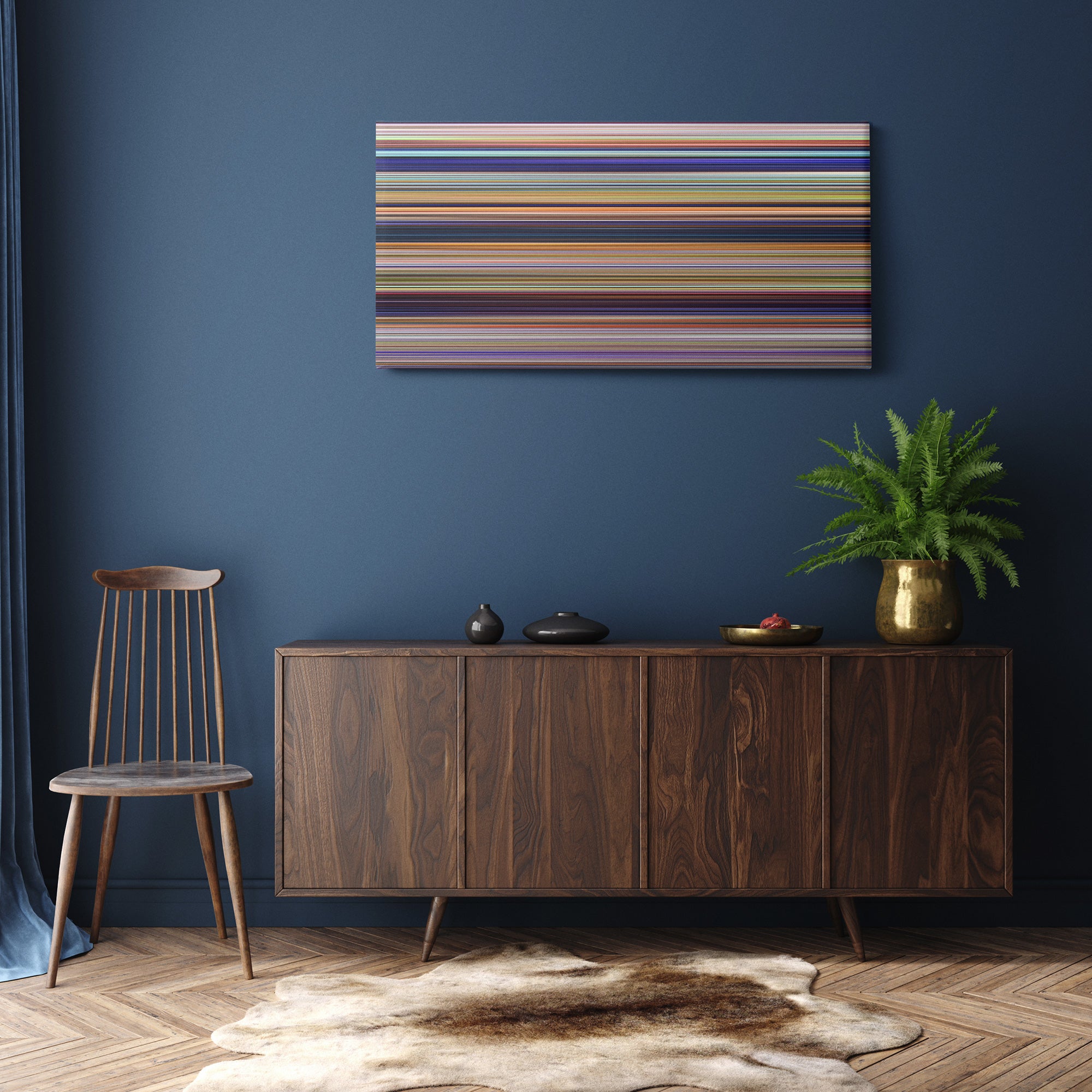 The Lorax (2012) CineSpectrum Color Spectrum Canvas Print - Hanging Horizontal on Wall in Room