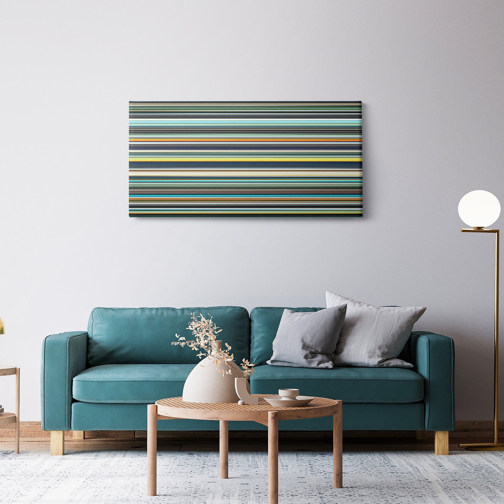 The Red Turtle (2016) CineSpectrum Color Spectrum Canvas Print - Hanging Horizontal on Wall in Room