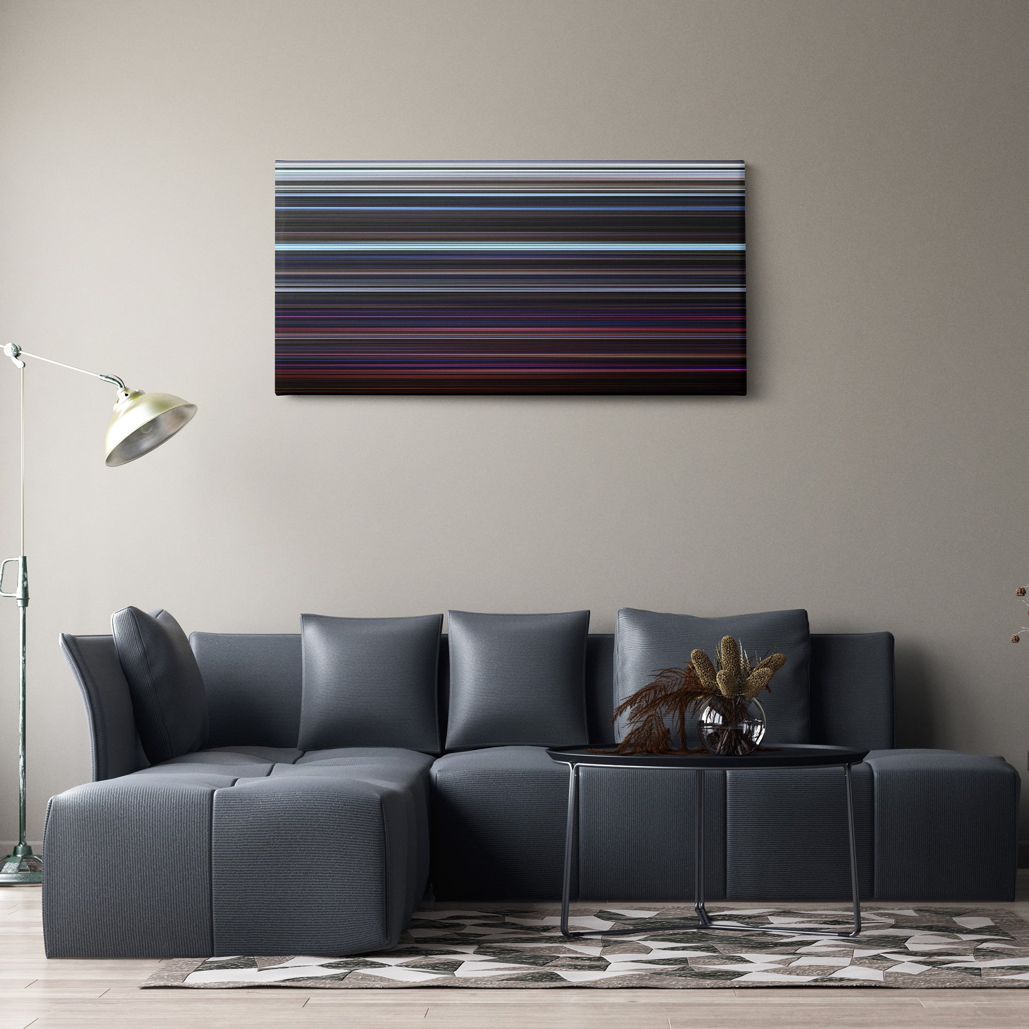 The Thing (1982) CineSpectrum Color Spectrum Canvas Print - Hanging Horizontal on Wall in Room