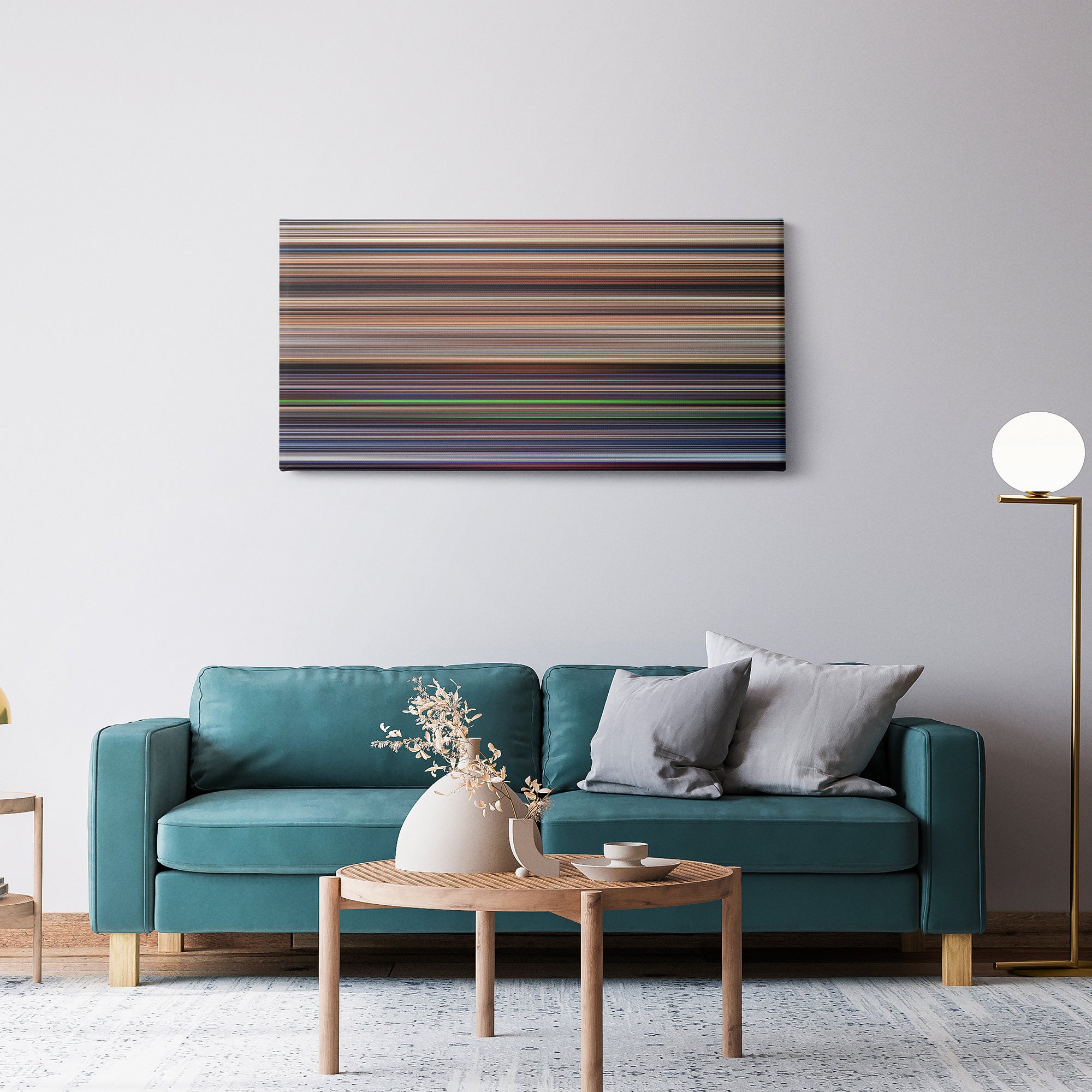 The Truman Show (1998) CineSpectrum Color Spectrum Canvas Print - Hanging Horizontal on Wall in Room