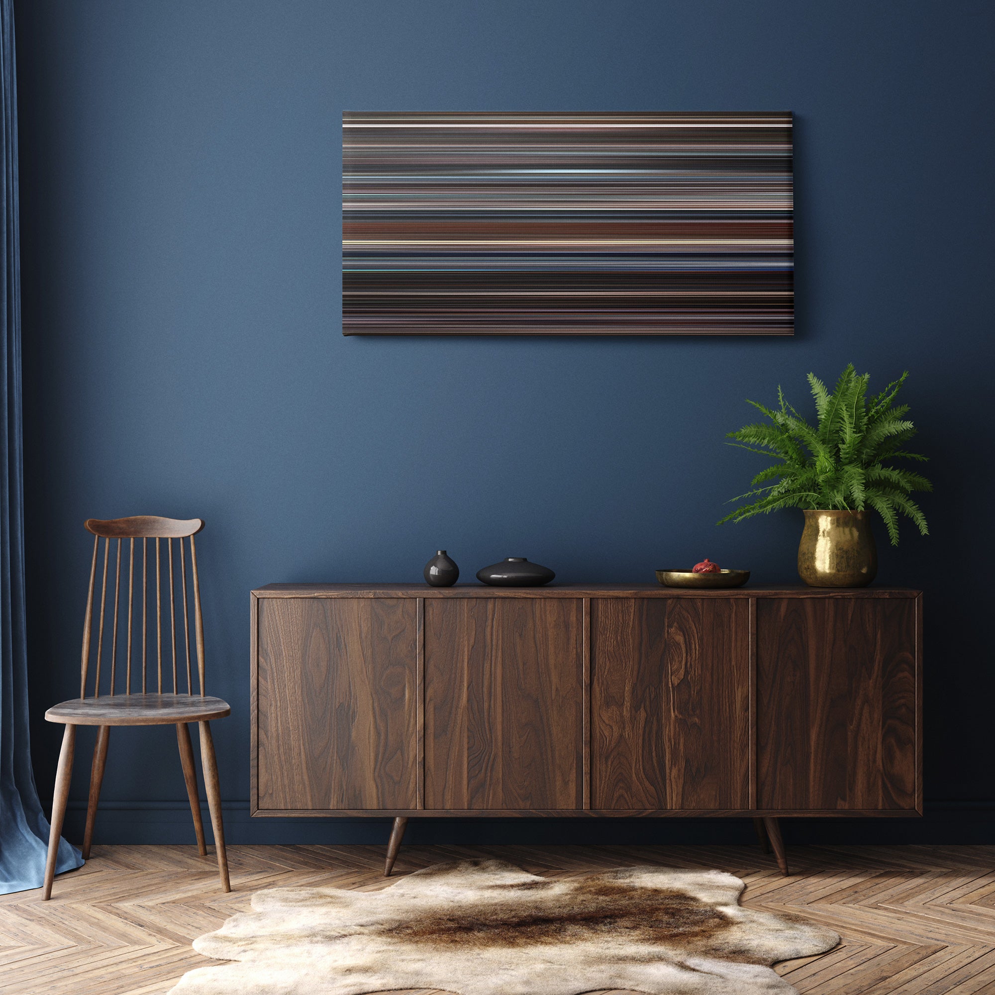 The Usual Suspects (1995) CineSpectrum Color Spectrum Canvas Print - Hanging Horizontal on Wall in Room