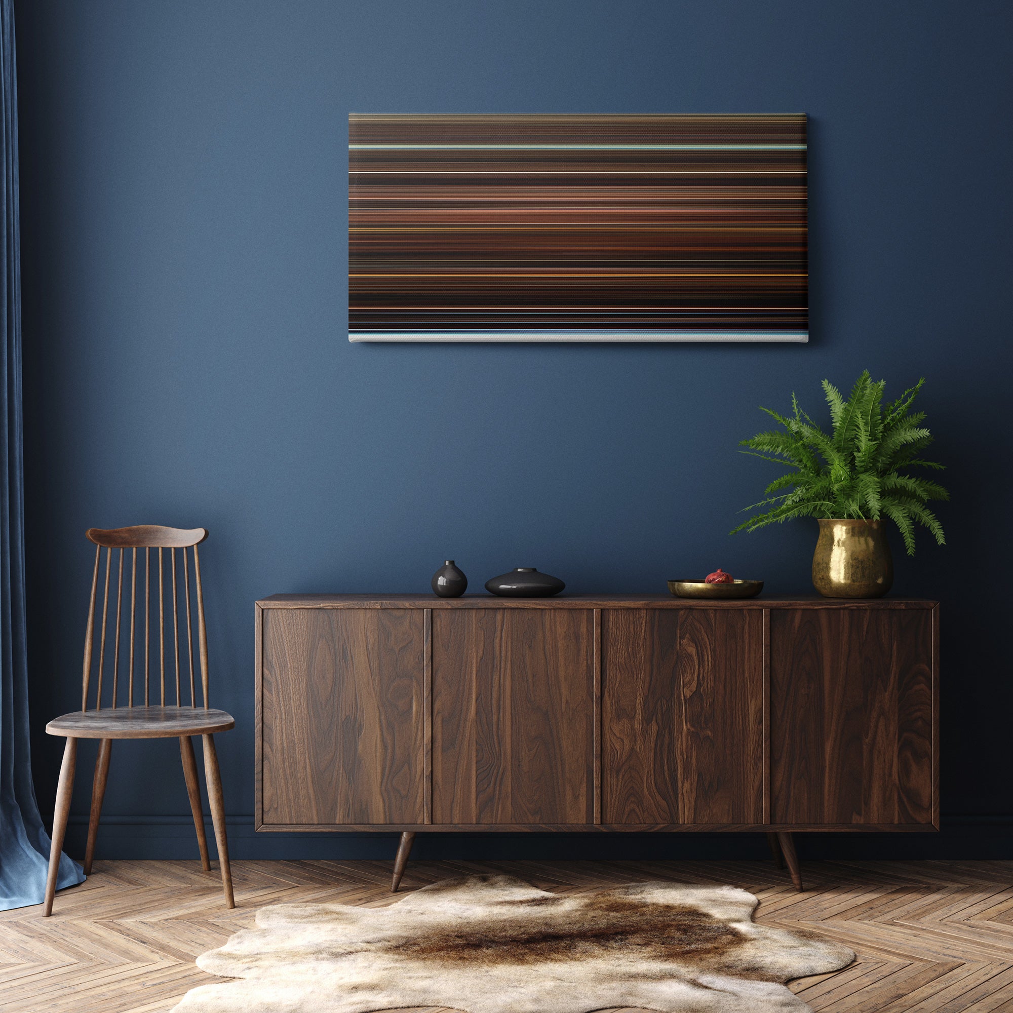 This Is the End (2013) CineSpectrum Color Spectrum Canvas Print - Hanging Horizontal on Wall in Room