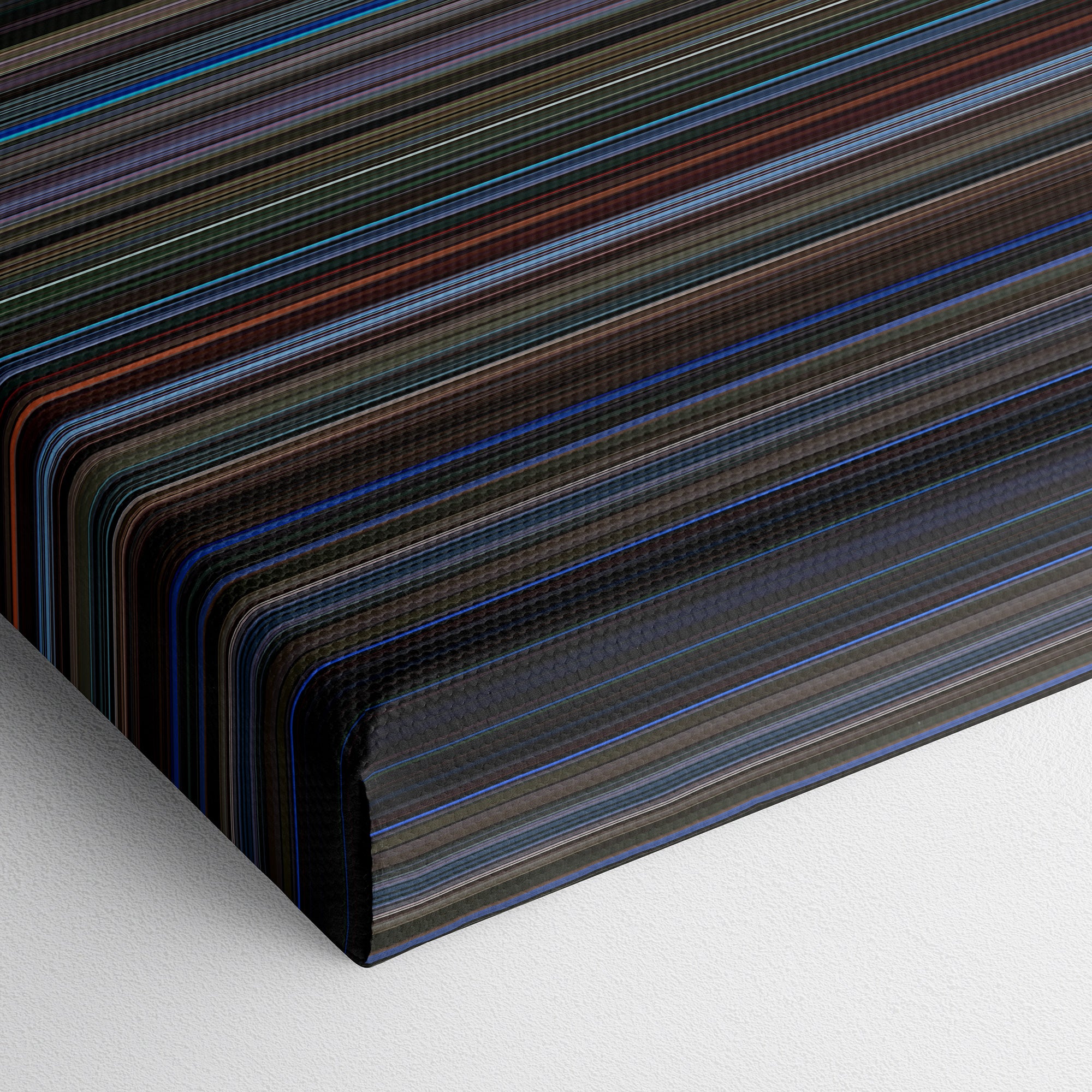 Three Colors Blue (1993) CineSpectrum Color Spectrum Canvas Print - Close Up of Bottom of Print