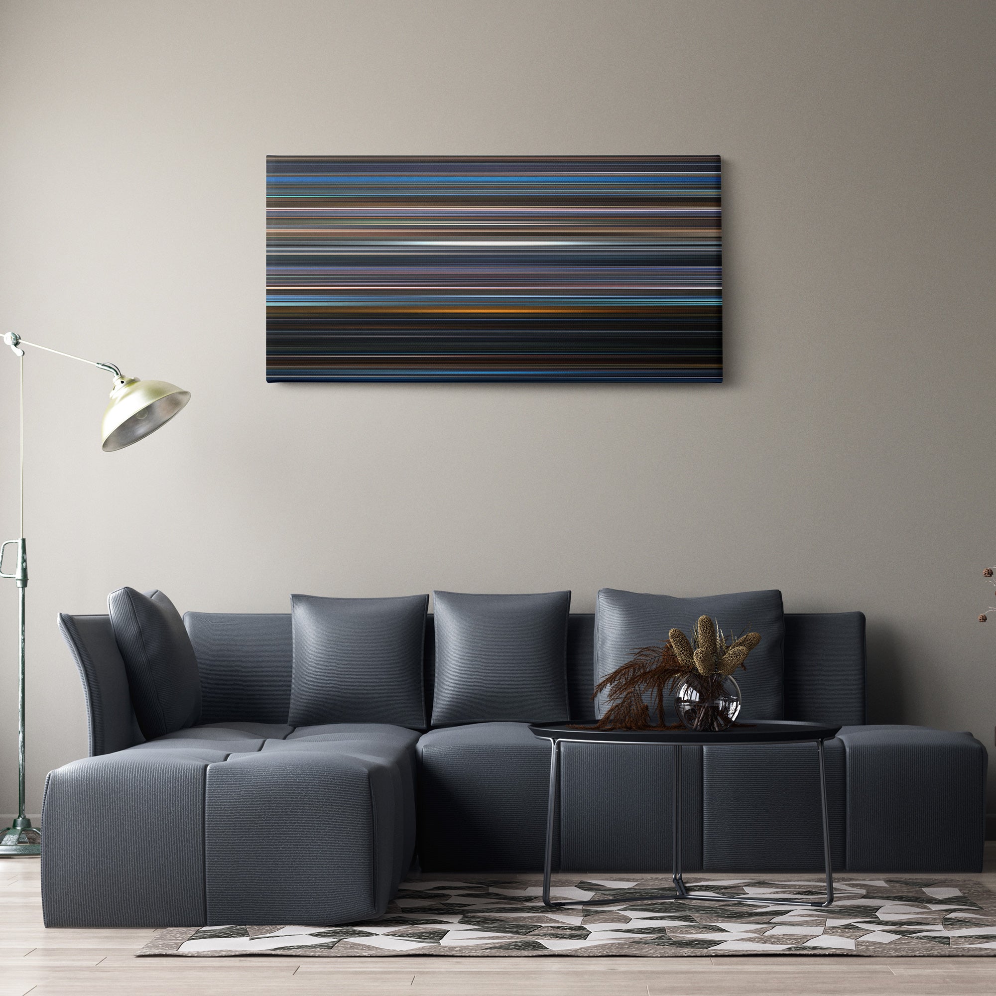 Unbreakable (2000) CineSpectrum Color Spectrum Canvas Print - Hanging Horizontal on Wall in Room