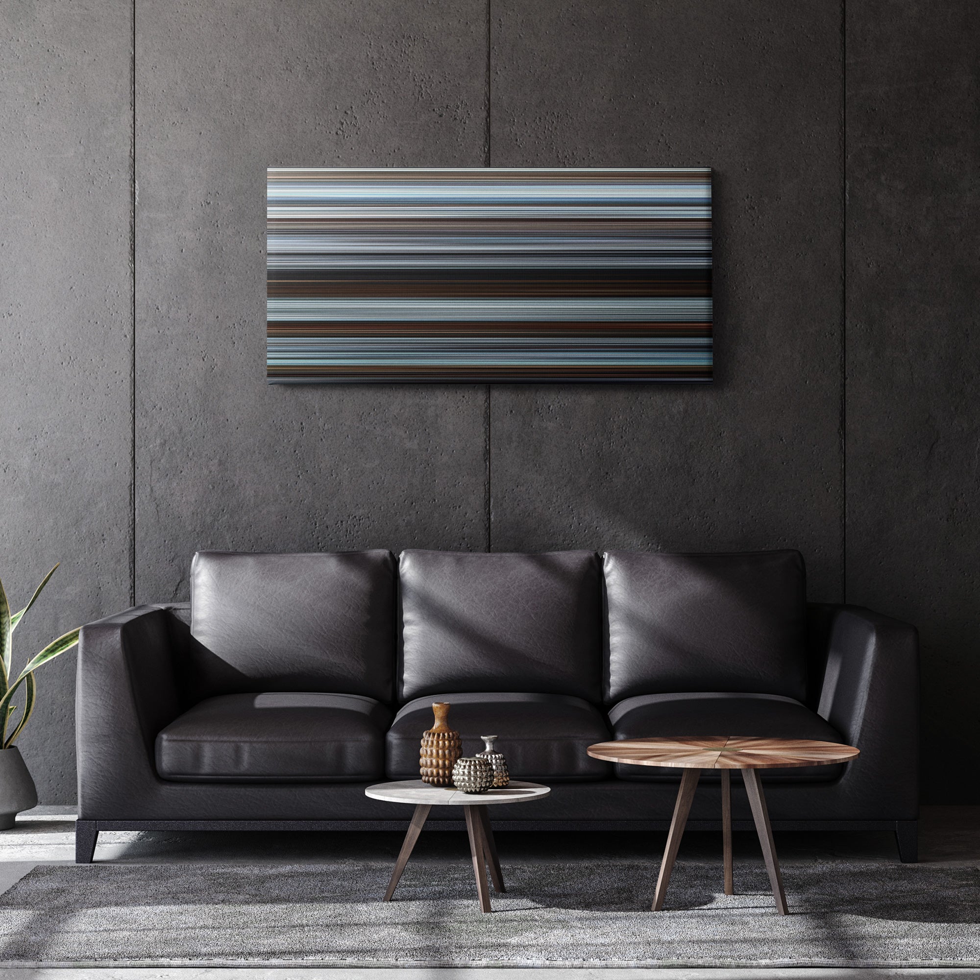 Wind River (2017) CineSpectrum Color Spectrum Canvas Print - Hanging Horizontal on Wall in Room