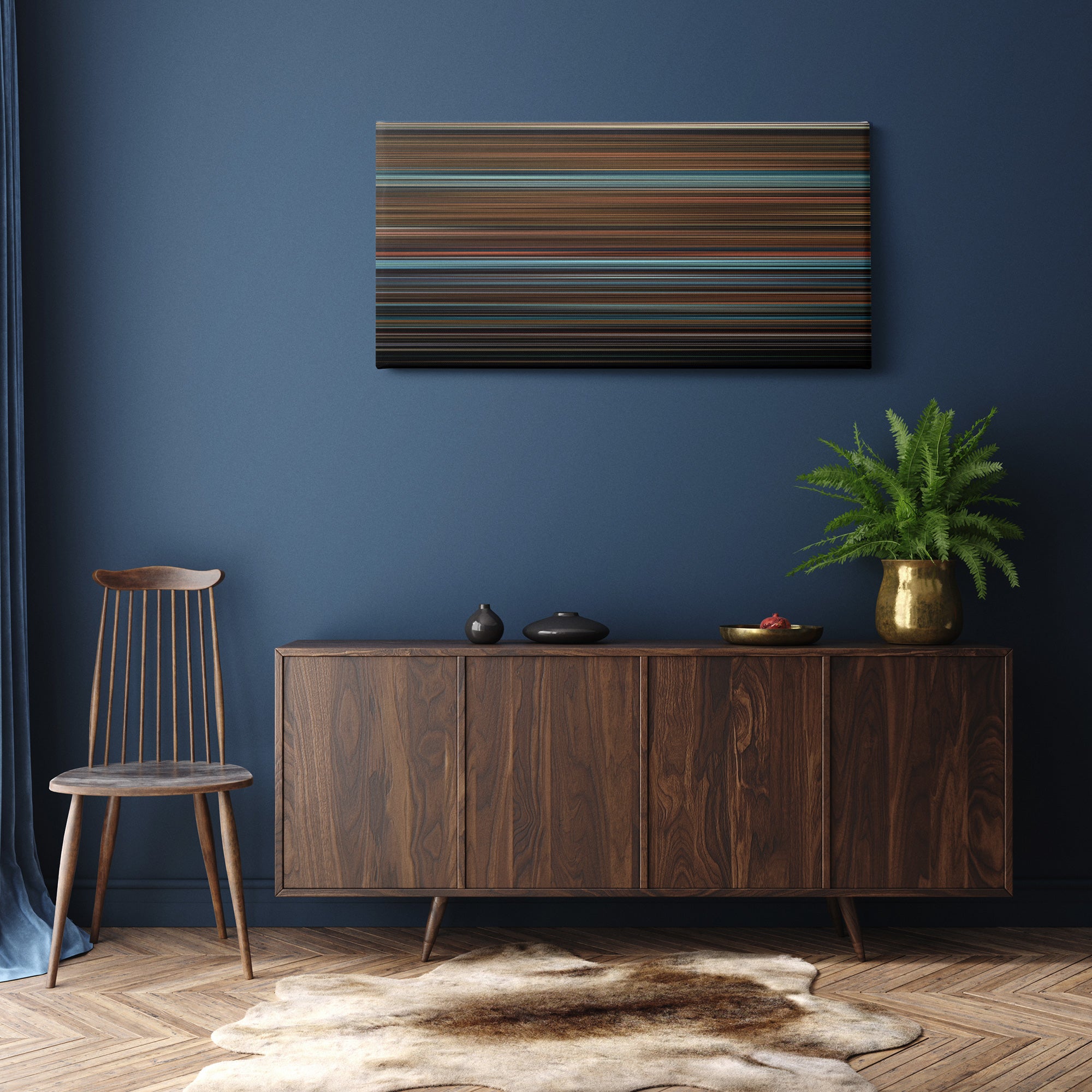 10 Cloverfield Lane (2016) CineSpectrum Color Spectrum Canvas Print - Hanging Horizontal on Wall in Room