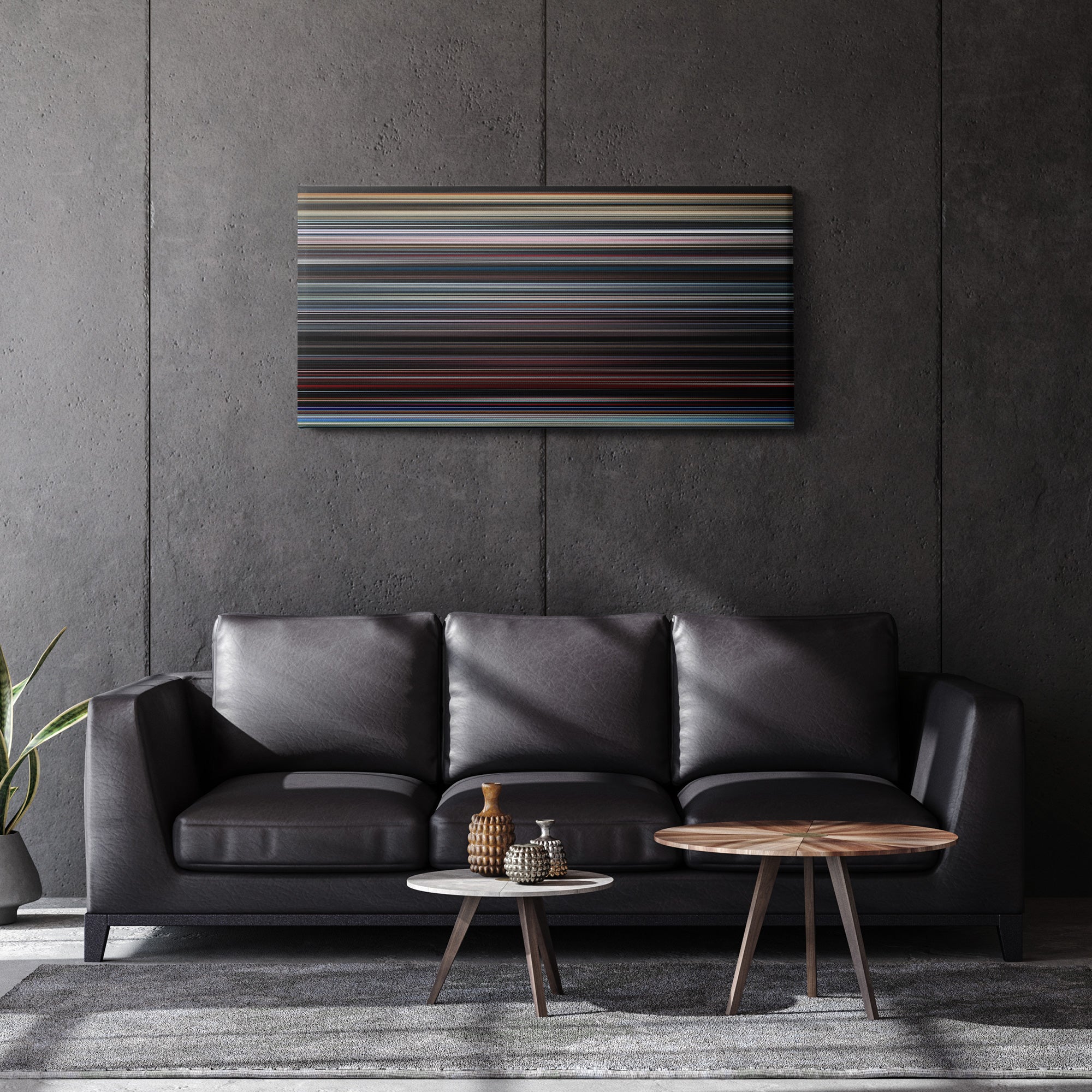 2001 - A Space Odyssey (1968) CineSpectrum Color Spectrum Canvas Print - Hanging Horizontal on Wall in Room