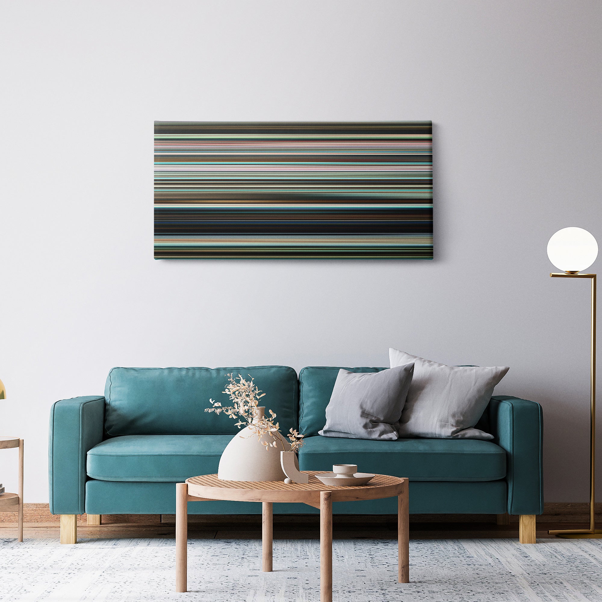 Aftersun (2022) CineSpectrum Color Spectrum Canvas Print - Hanging Horizontal on Wall in Room