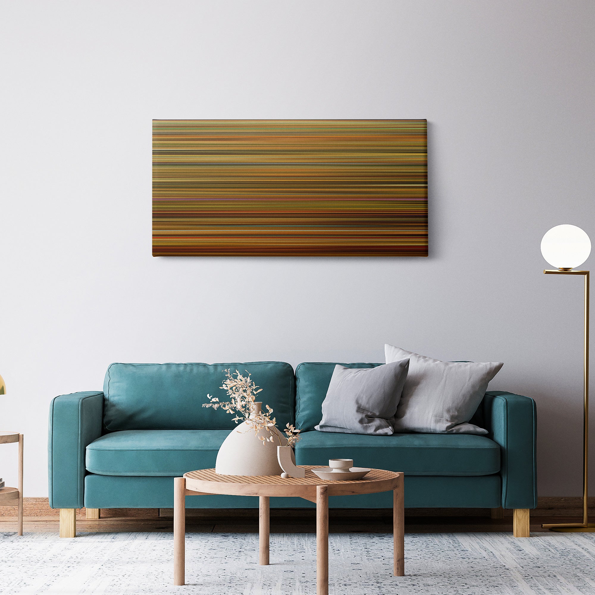 Amélie (2001) CineSpectrum Color Spectrum Canvas Print - Hanging Horizontal on Wall in Room