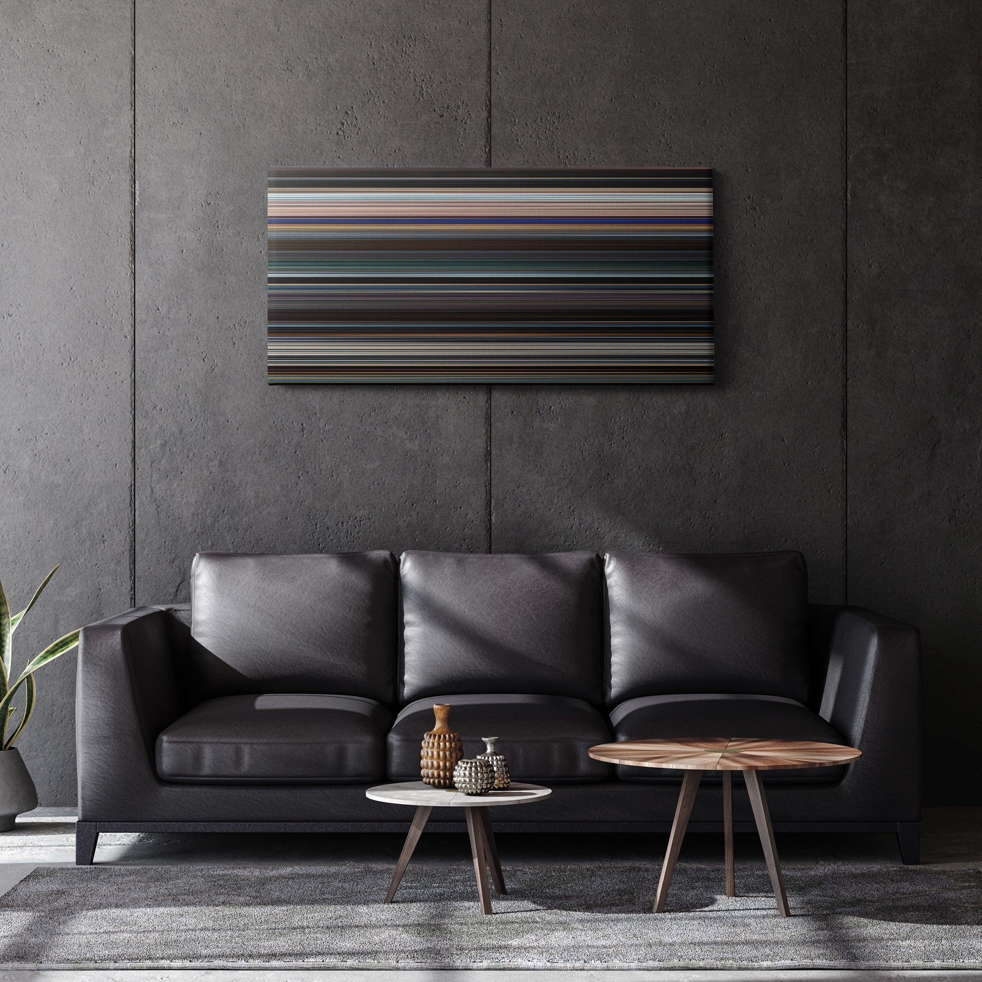 Black Panther (2018) CineSpectrum Color Spectrum Canvas Print - Hanging Horizontal on Wall in Room