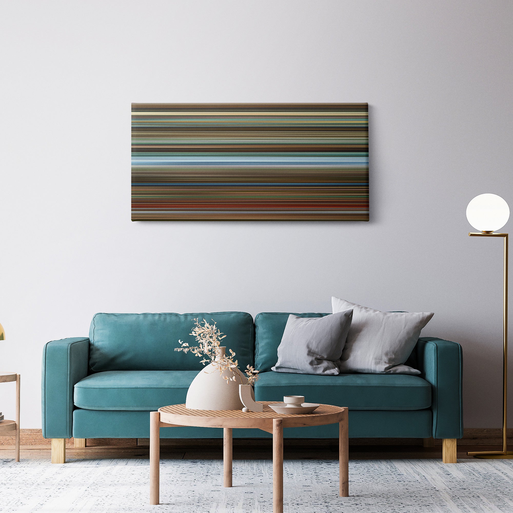 Black Widow (2021) CineSpectrum Color Spectrum Canvas Print - Hanging Horizontal on Wall in Room