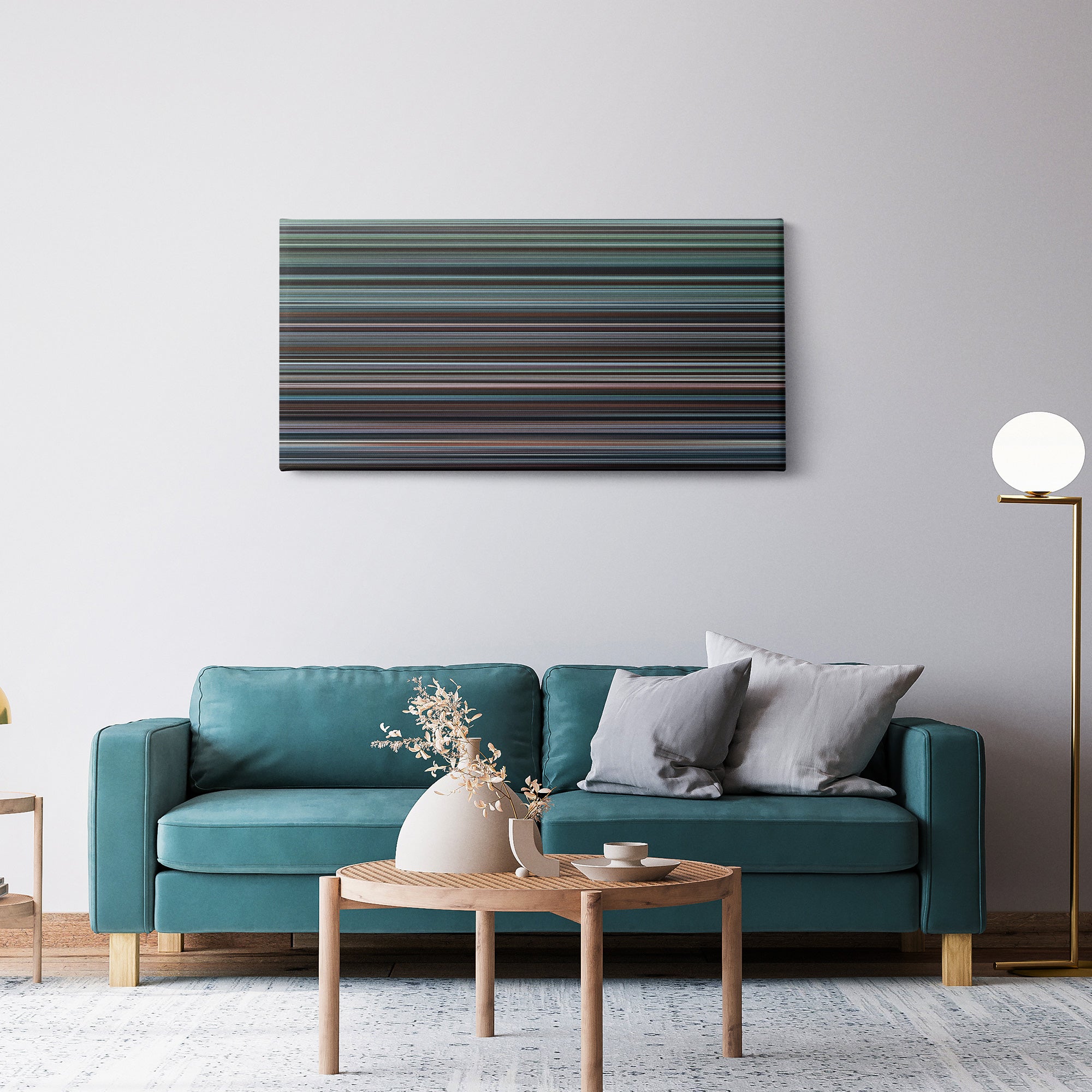 Brokeback Mountain (2005) CineSpectrum Color Spectrum Canvas Print - Hanging Horizontal on Wall in Room
