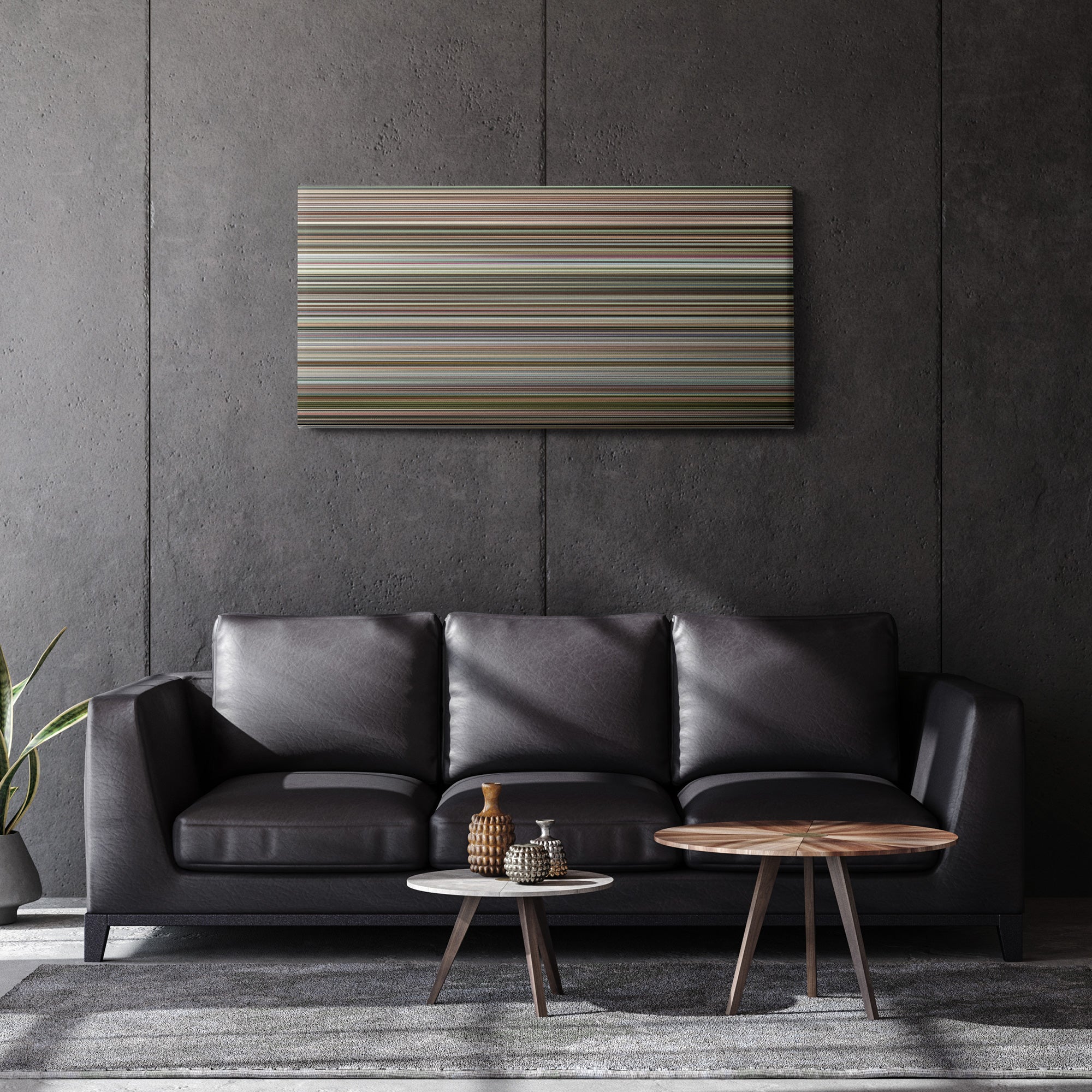 Capernaum (2018) CineSpectrum Color Spectrum Canvas Print - Hanging Horizontal on Wall in Room