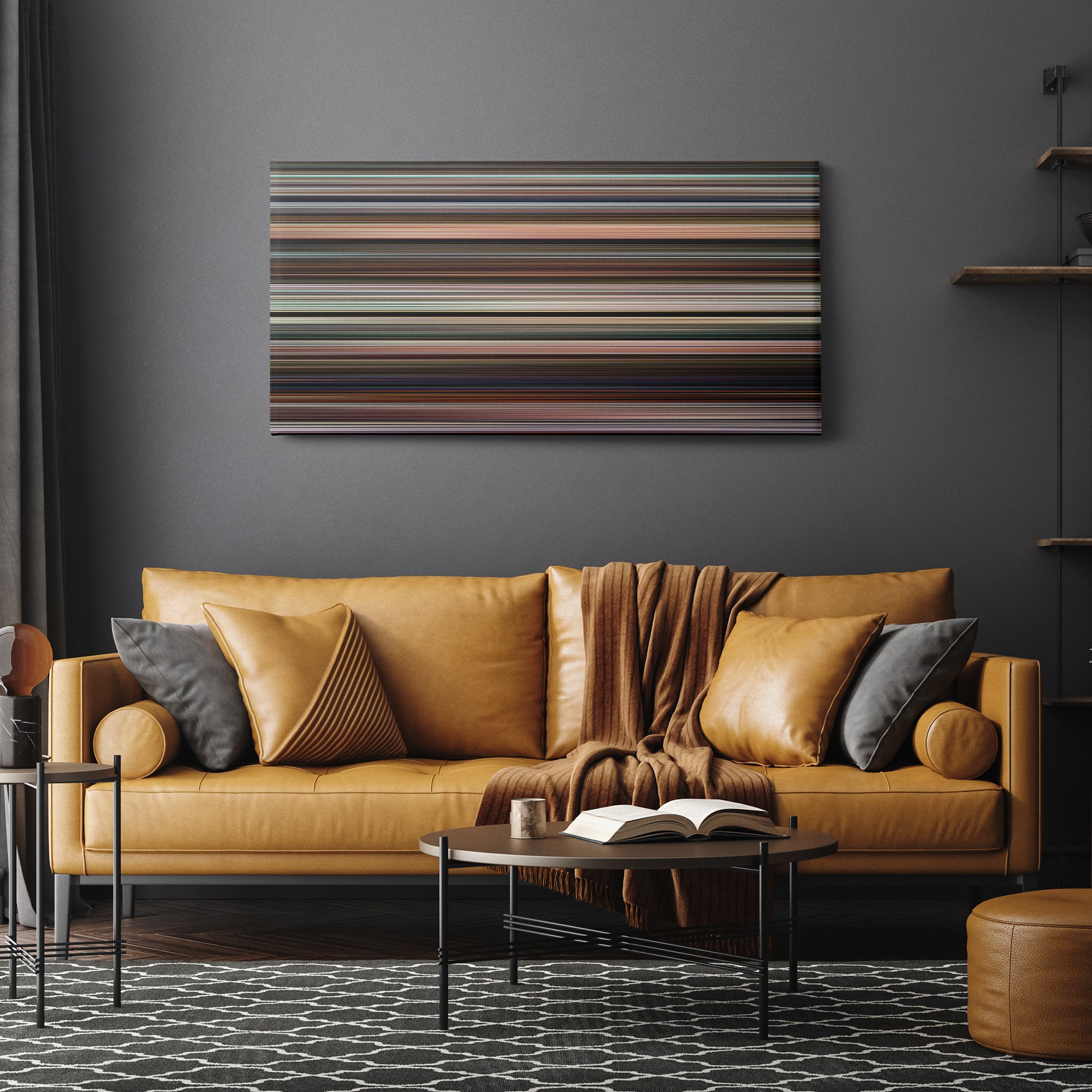 Crazy Rich Asians (2018) CineSpectrum Color Spectrum Canvas Print - Hanging Horizontal on Wall in Room