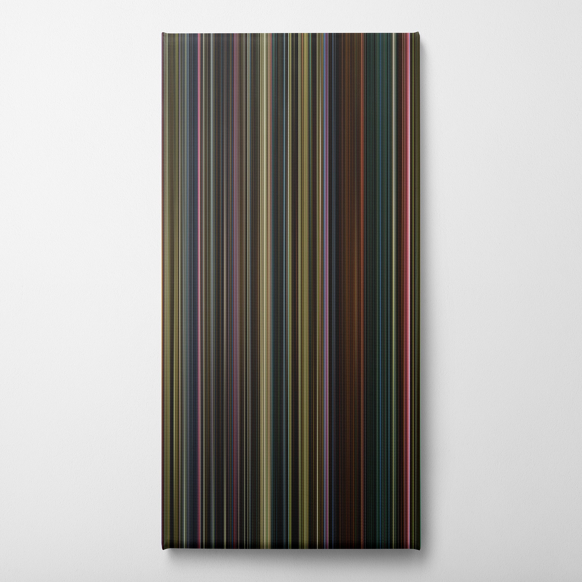 Dark Phoenix (2019) CineSpectrum Color Spectrum Canvas Print - Vertical on Wall