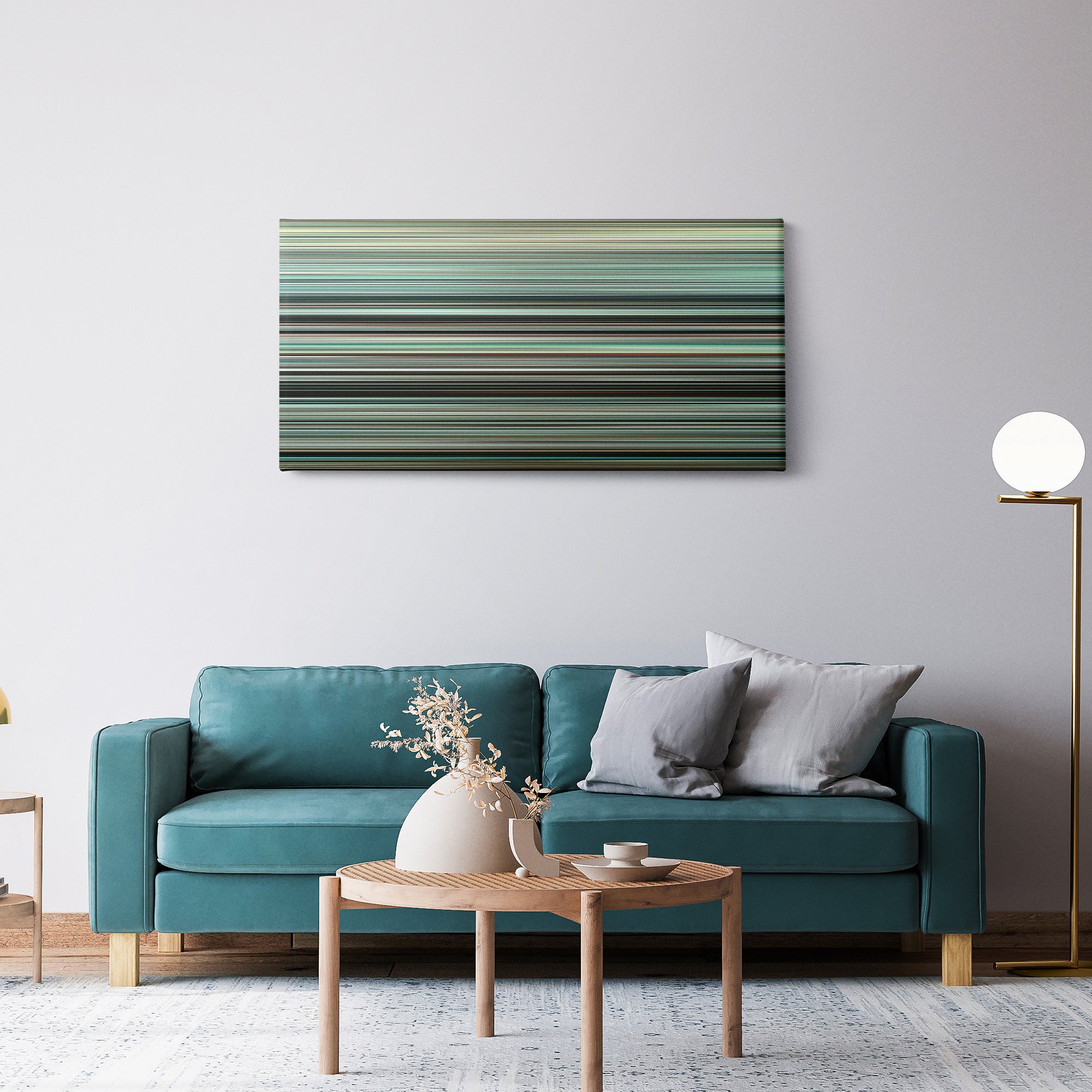 Dunkirk (2017) CineSpectrum Color Spectrum Canvas Print - Hanging Horizontal on Wall in Room