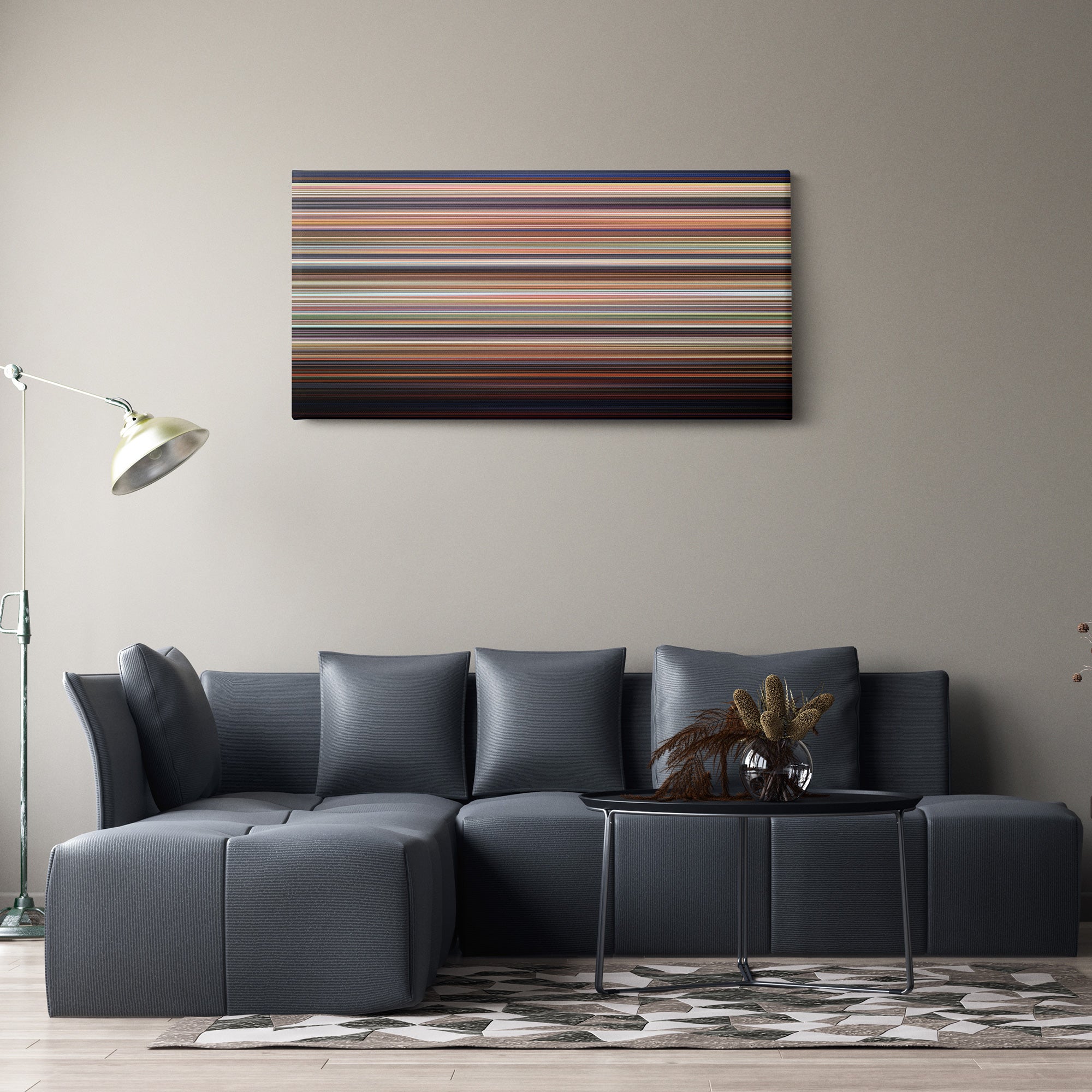 Edward Scissorhands (1990) CineSpectrum Color Spectrum Canvas Print - Hanging Horizontal on Wall in Room