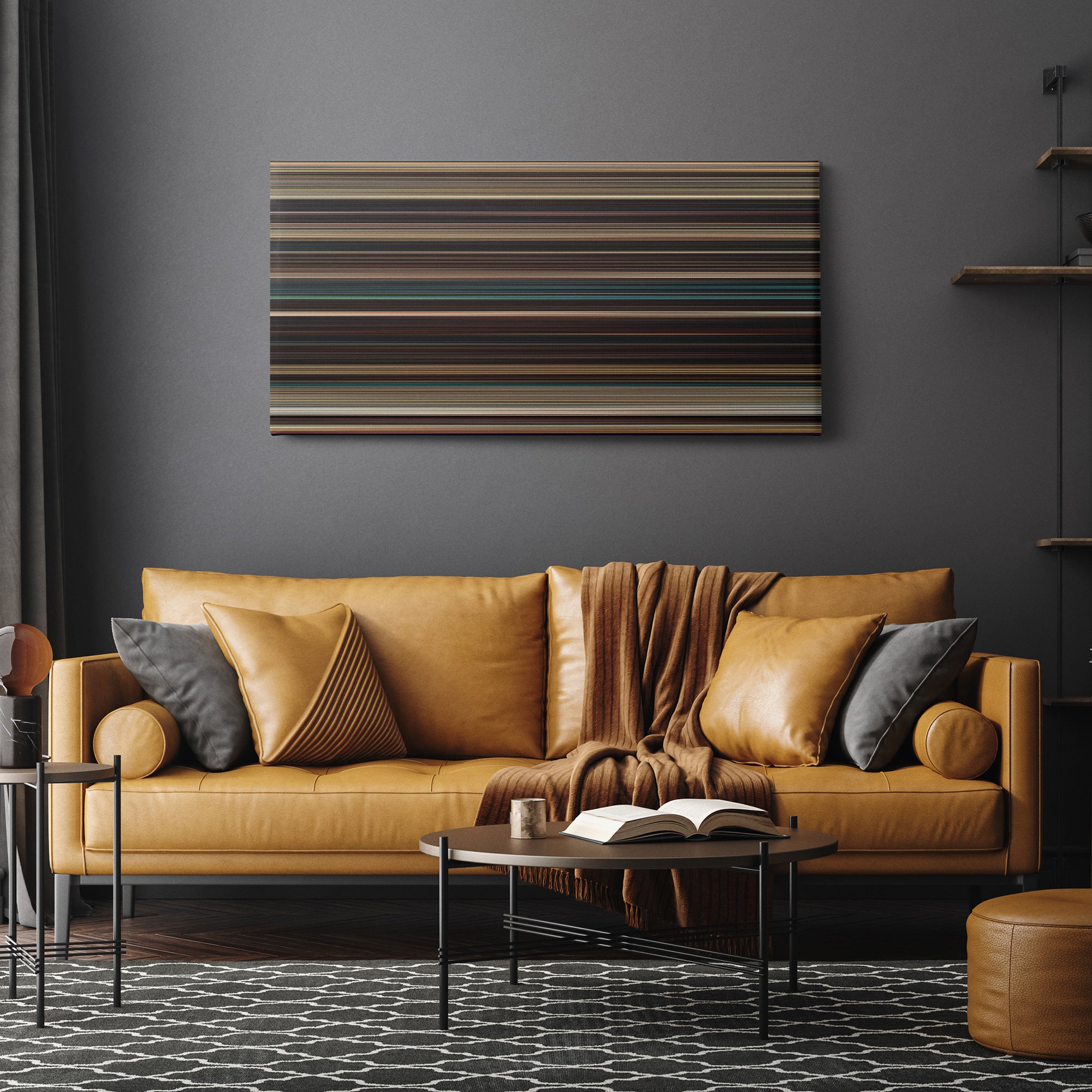 Fast Five (2011) CineSpectrum Color Spectrum Canvas Print - Hanging Horizontal on Wall in Room