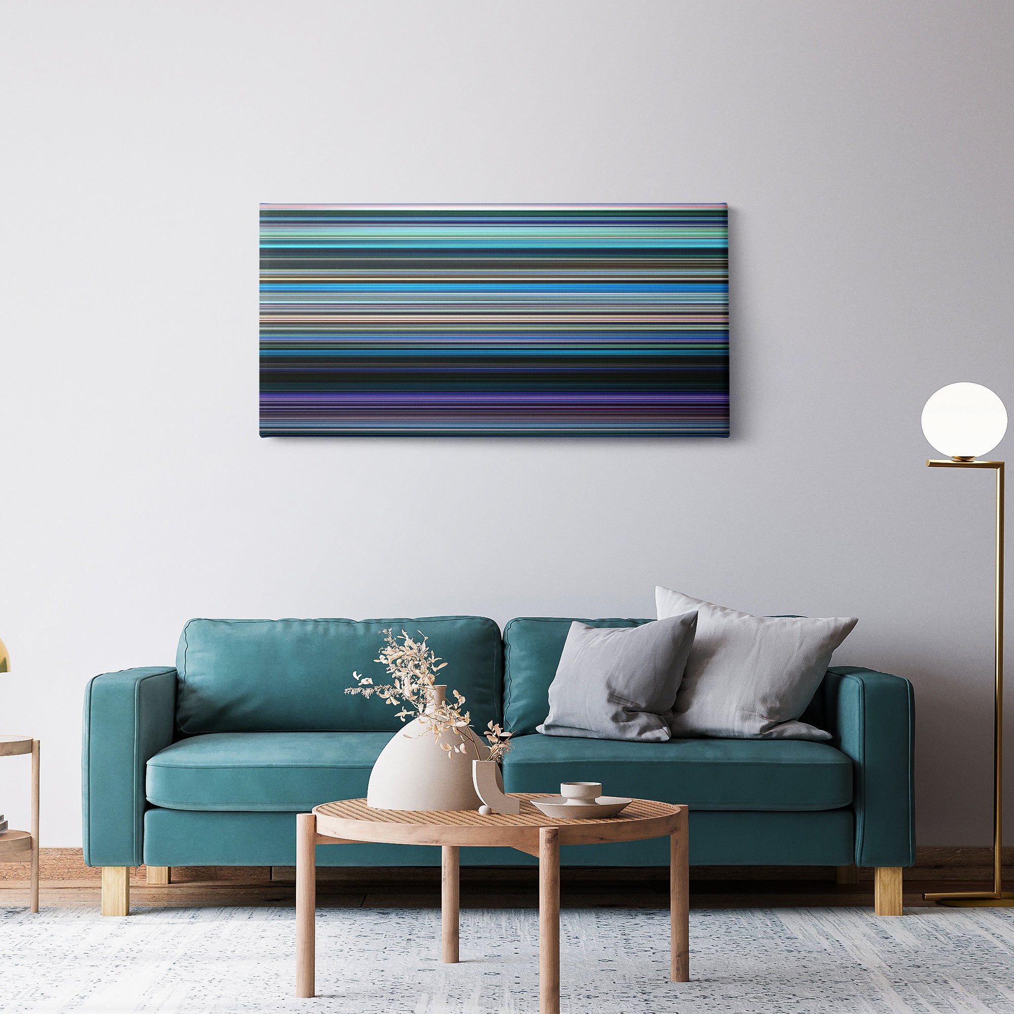 Finding Dory (2016) CineSpectrum Color Spectrum Canvas Print - Hanging Horizontal on Wall in Room