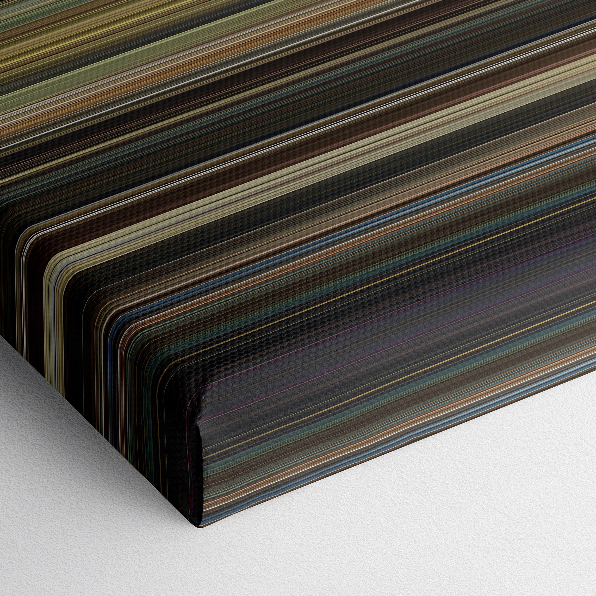 Get Out (2017) CineSpectrum Color Spectrum Canvas Print - Close Up of Bottom of Print