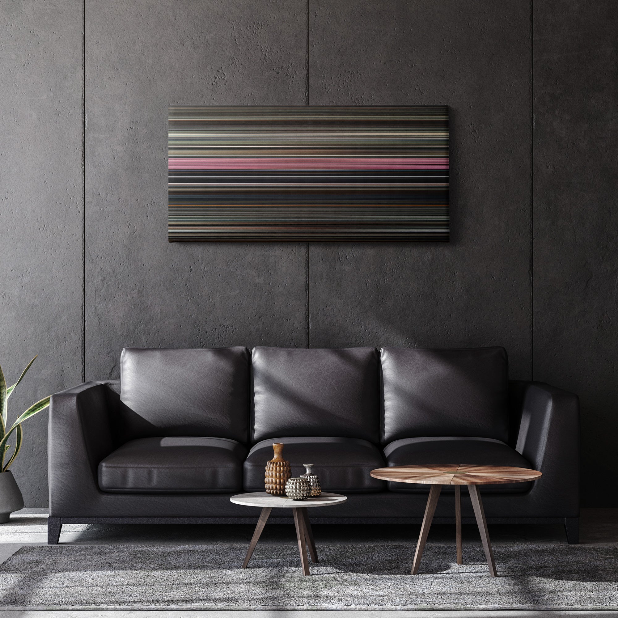 Glass (2019) CineSpectrum Color Spectrum Canvas Print - Hanging Horizontal on Wall in Room