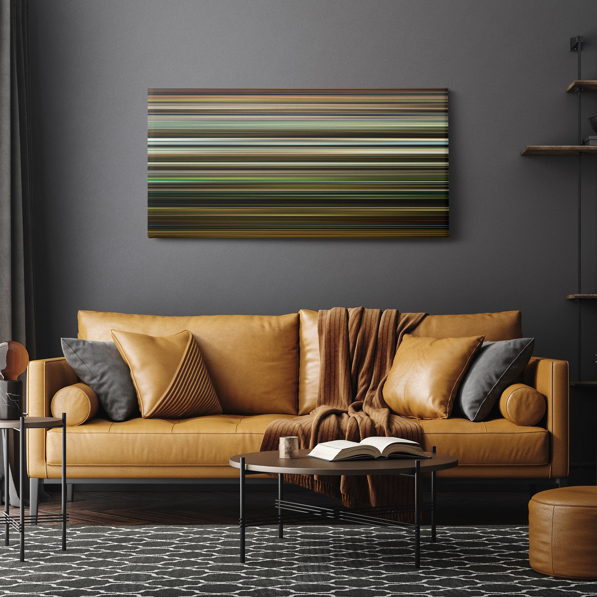 Green Book (2018) CineSpectrum Color Spectrum Canvas Print - Hanging Horizontal on Wall in Room