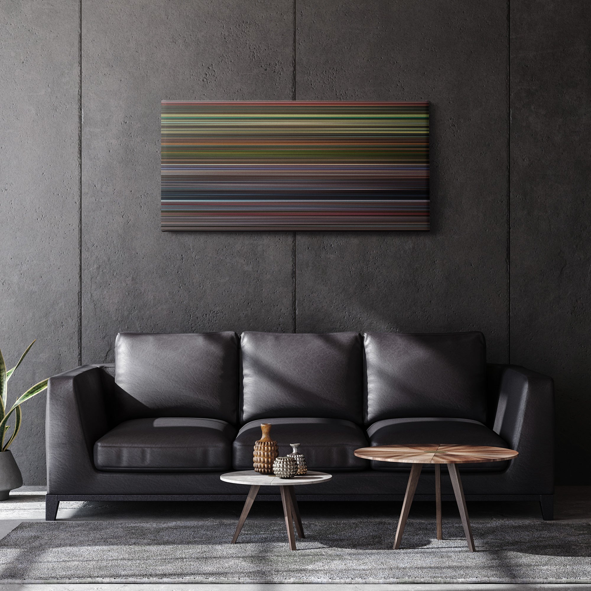 Grindhouse (2007) CineSpectrum Color Spectrum Canvas Print - Hanging Horizontal on Wall in Room