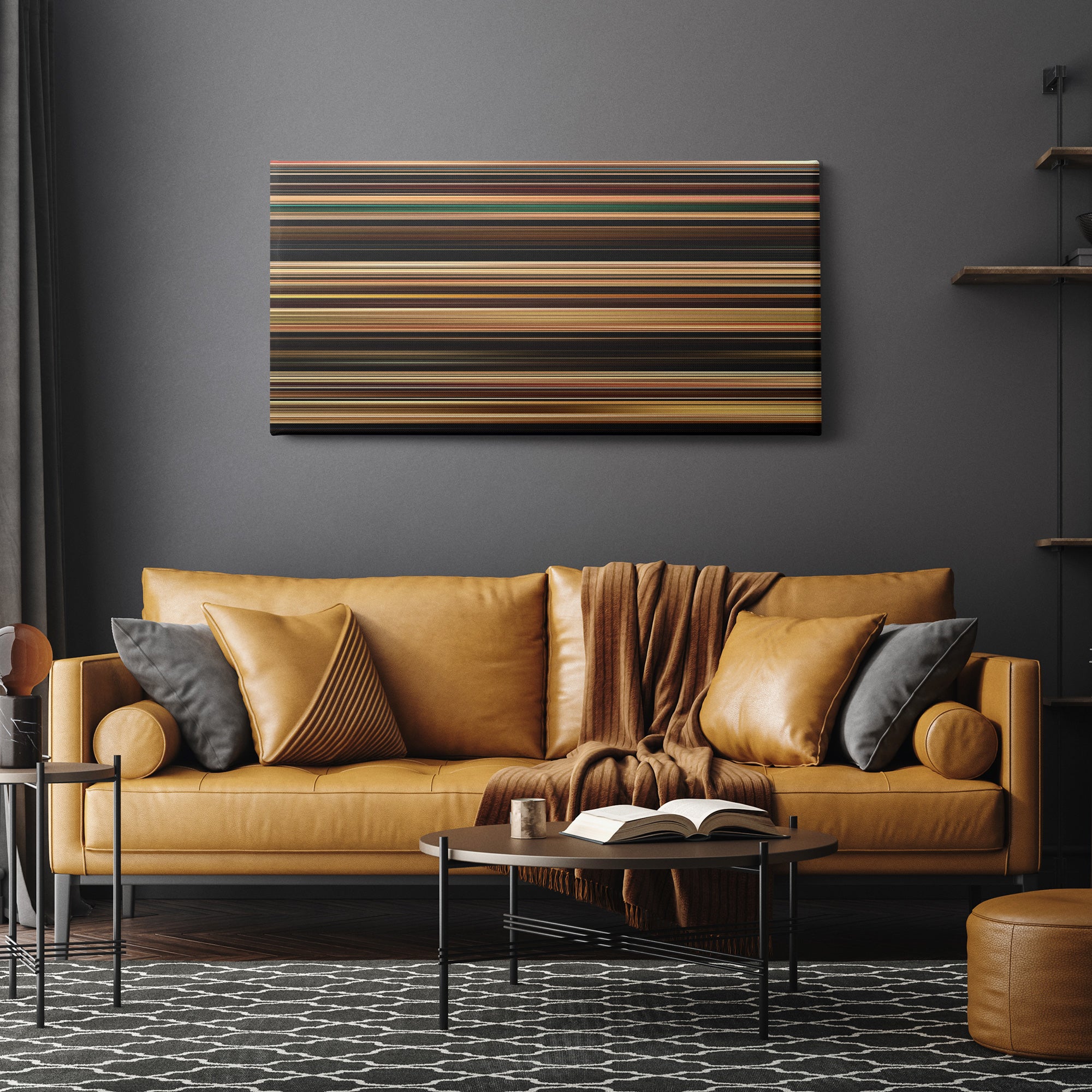 Her (2013) CineSpectrum Color Spectrum Canvas Print - Hanging Horizontal on Wall in Room