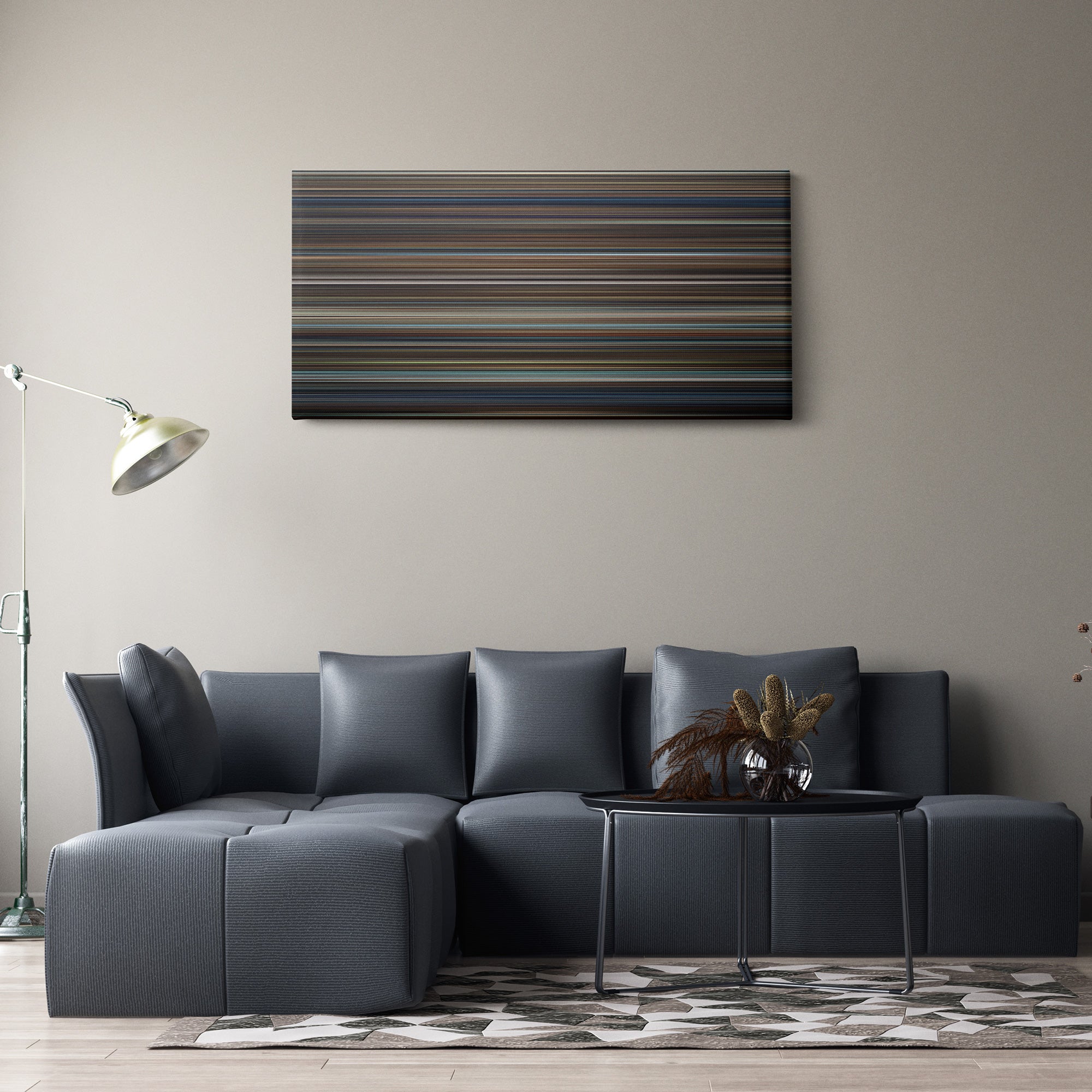 Hugo (2011) CineSpectrum Color Spectrum Canvas Print - Hanging Horizontal on Wall in Room