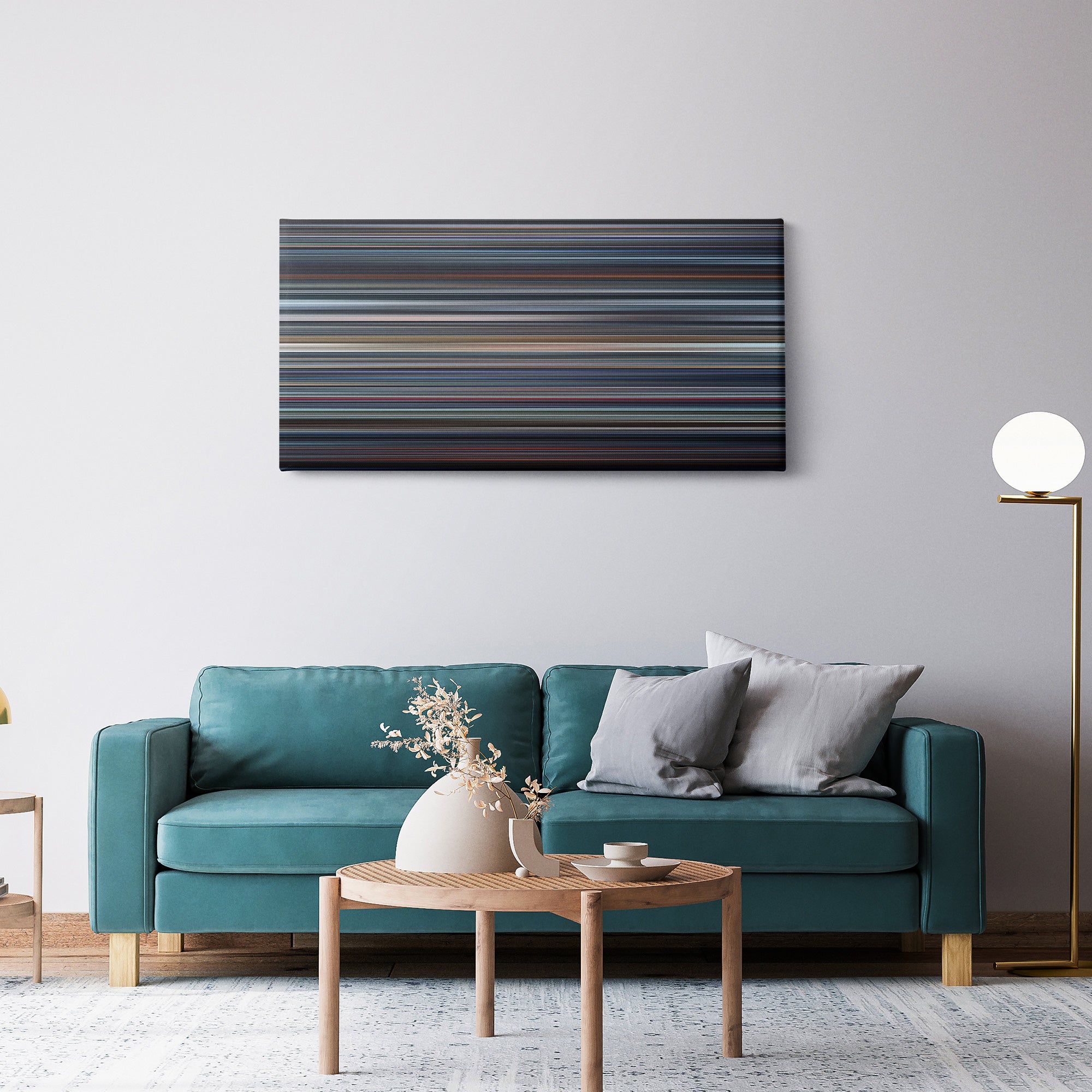 I Am Mother (2019) CineSpectrum Color Spectrum Canvas Print - Hanging Horizontal on Wall in Room