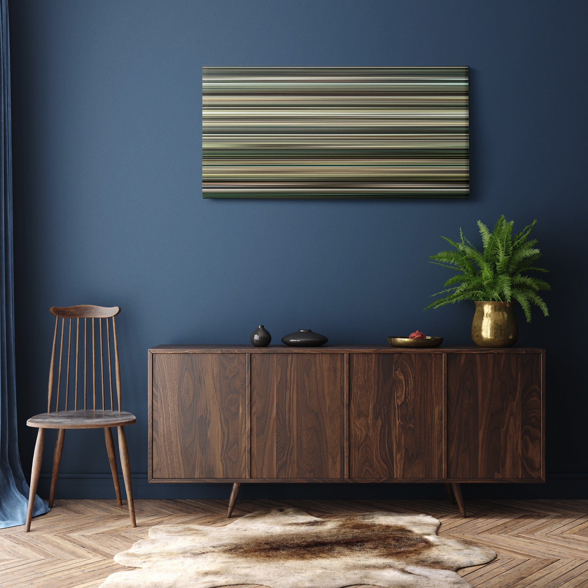 Incendies (2010) CineSpectrum Color Spectrum Canvas Print - Hanging Horizontal on Wall in Room