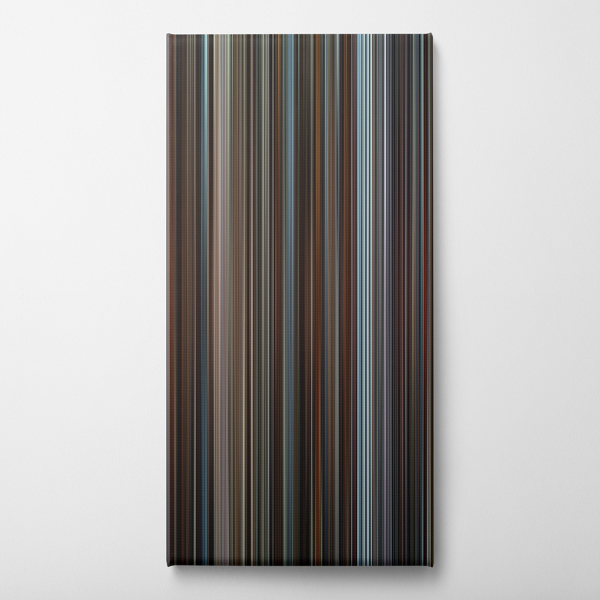 Inception (2010) CineSpectrum Color Spectrum Canvas Print - Vertical on Wall