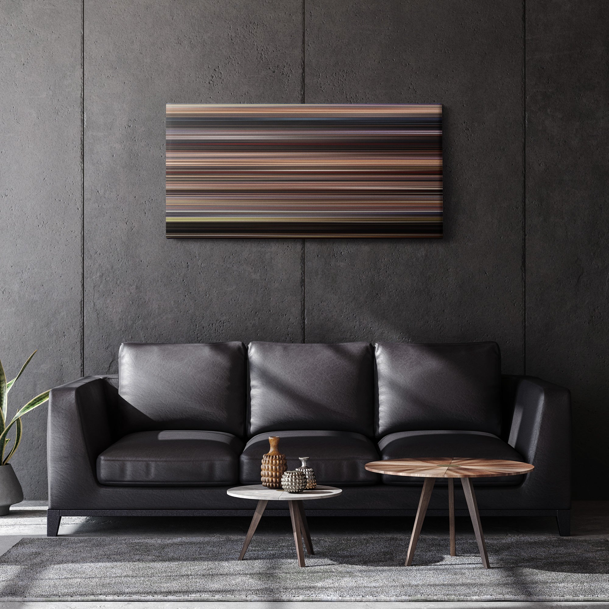 Jackie Brown (1997) CineSpectrum Color Spectrum Canvas Print - Hanging Horizontal on Wall in Room
