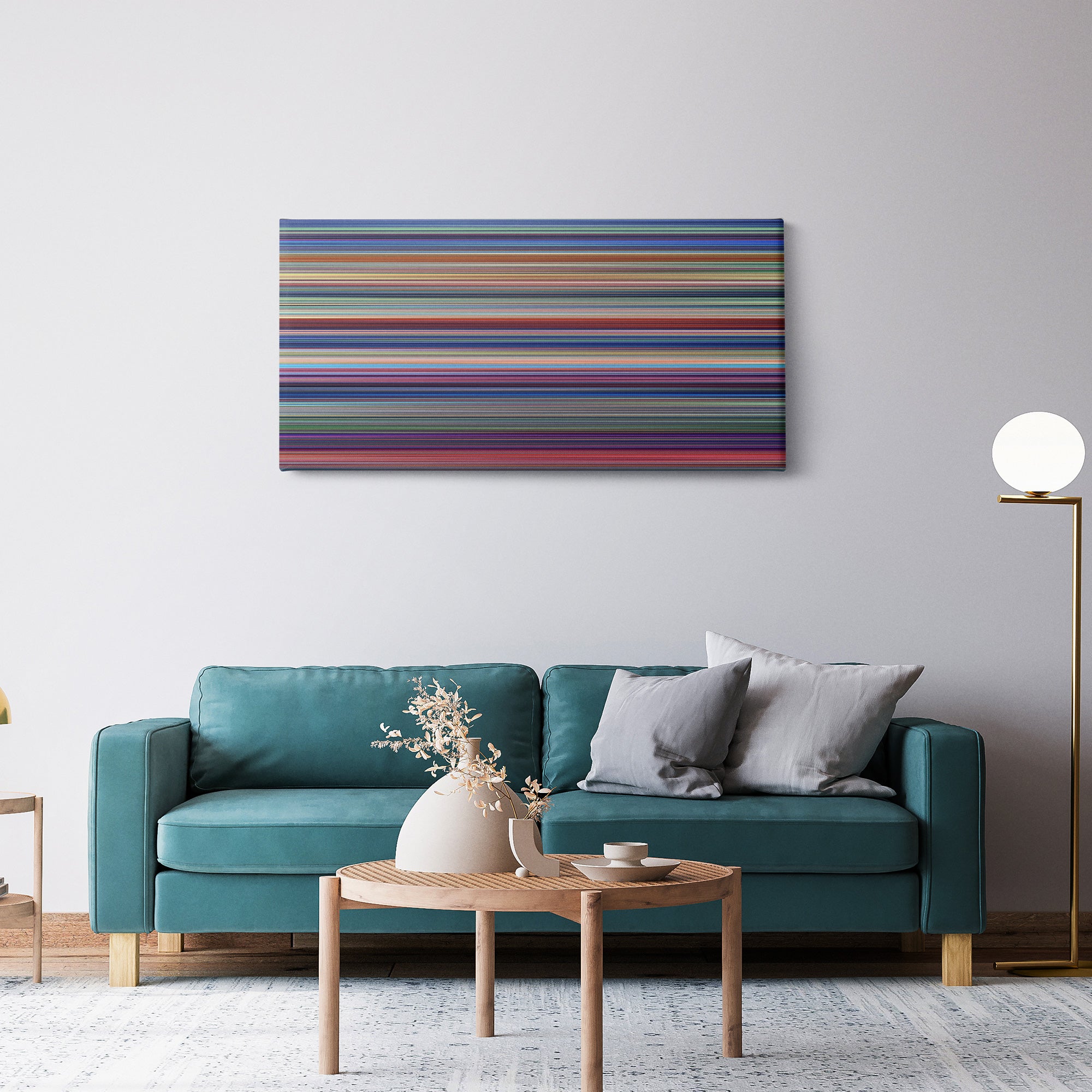Lilo and Stitch (2002) CineSpectrum Color Spectrum Canvas Print - Hanging Horizontal on Wall in Room