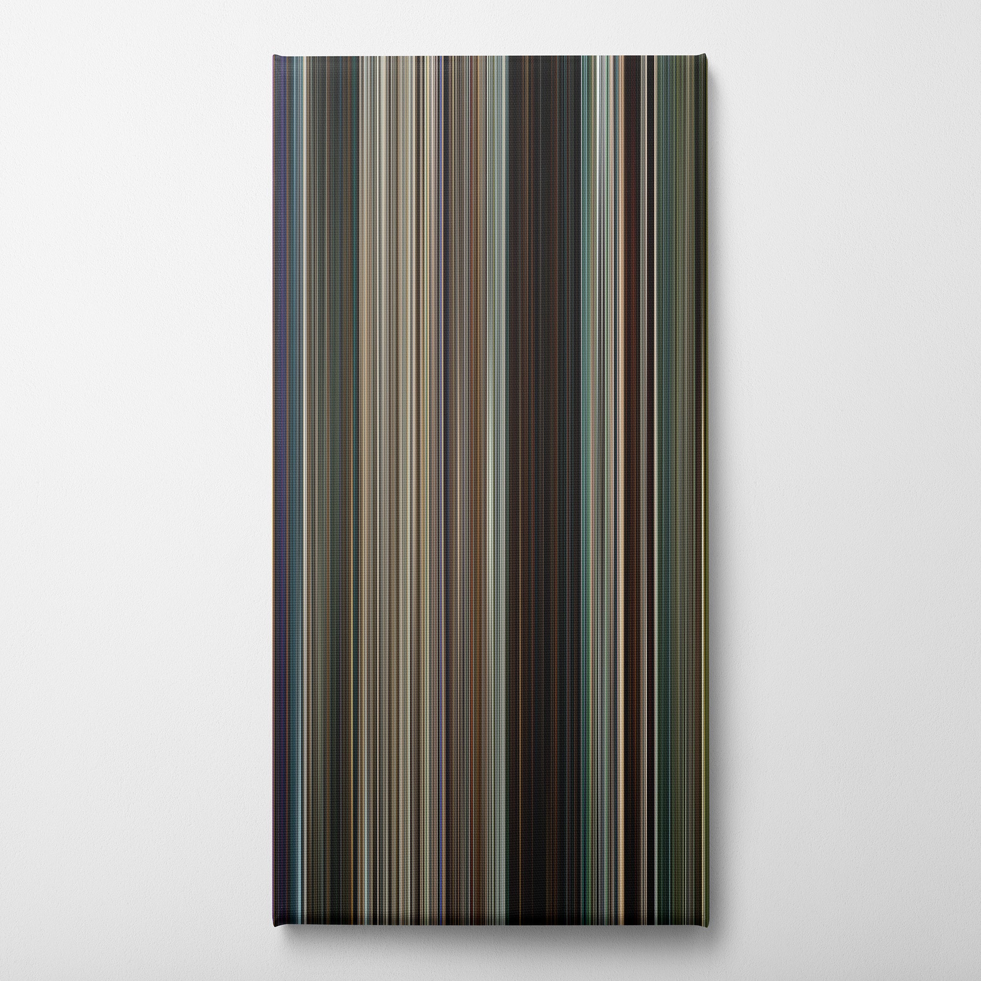 Logan (2017) CineSpectrum Color Spectrum Canvas Print - Vertical on Wall