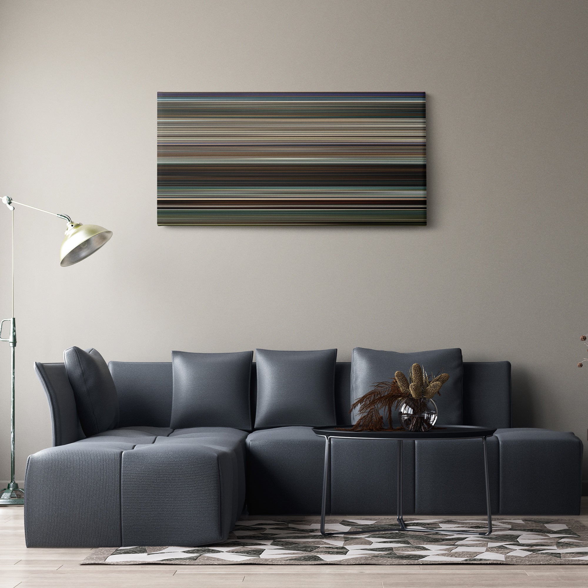 Logan (2017) CineSpectrum Color Spectrum Canvas Print - Hanging Horizontal on Wall in Room