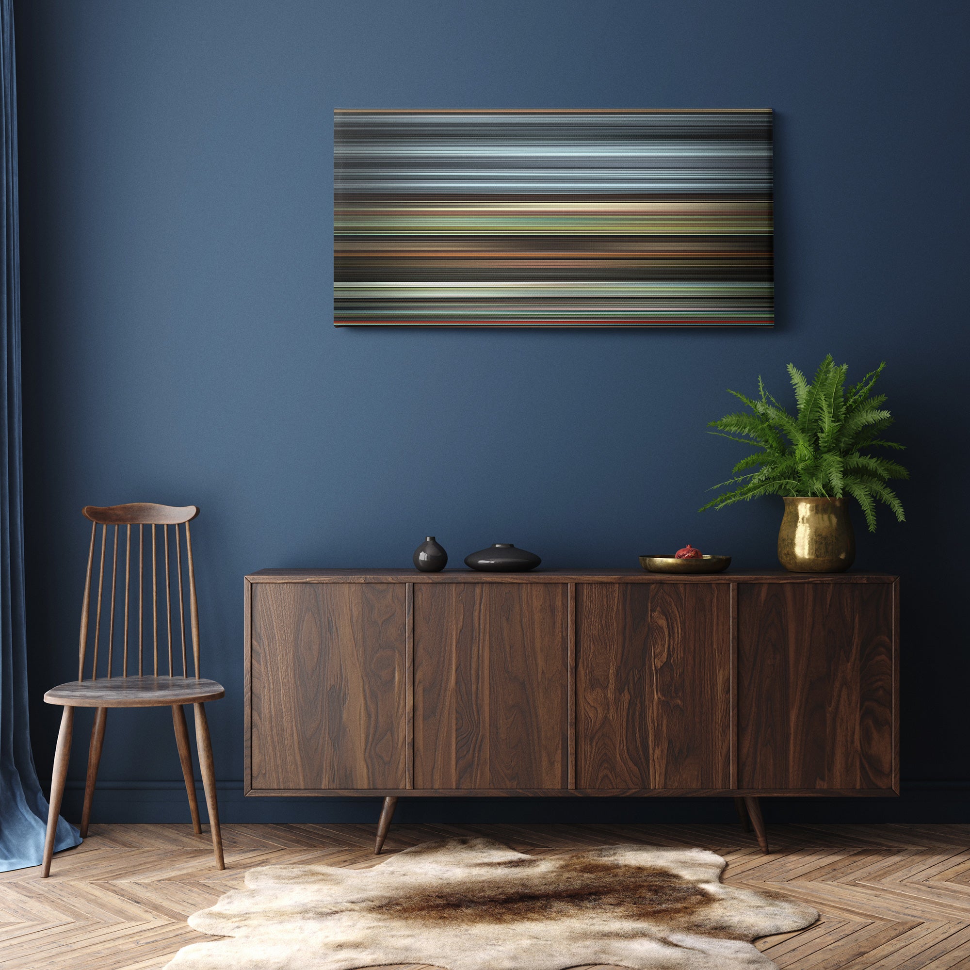 Maestro (2023) CineSpectrum Color Spectrum Canvas Print - Hanging Horizontal on Wall in Room