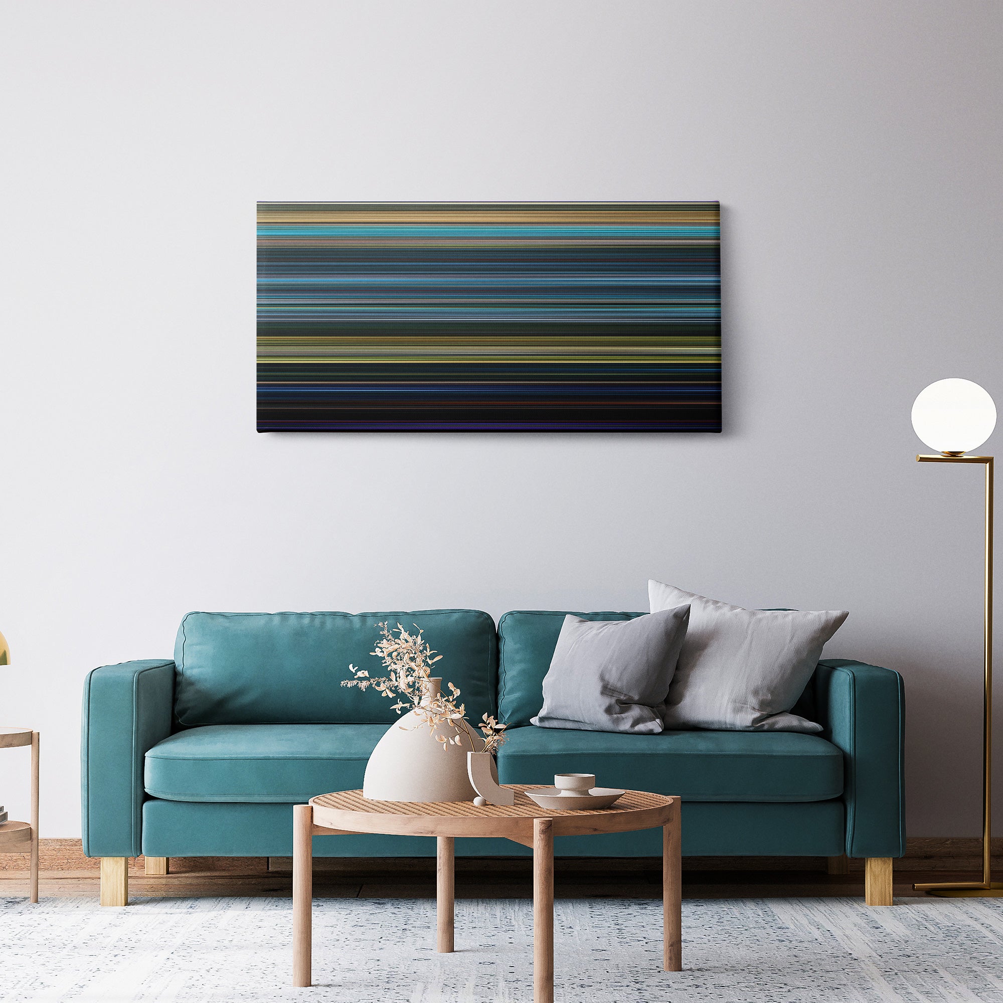 Morbius (2022) CineSpectrum Color Spectrum Canvas Print - Hanging Horizontal on Wall in Room