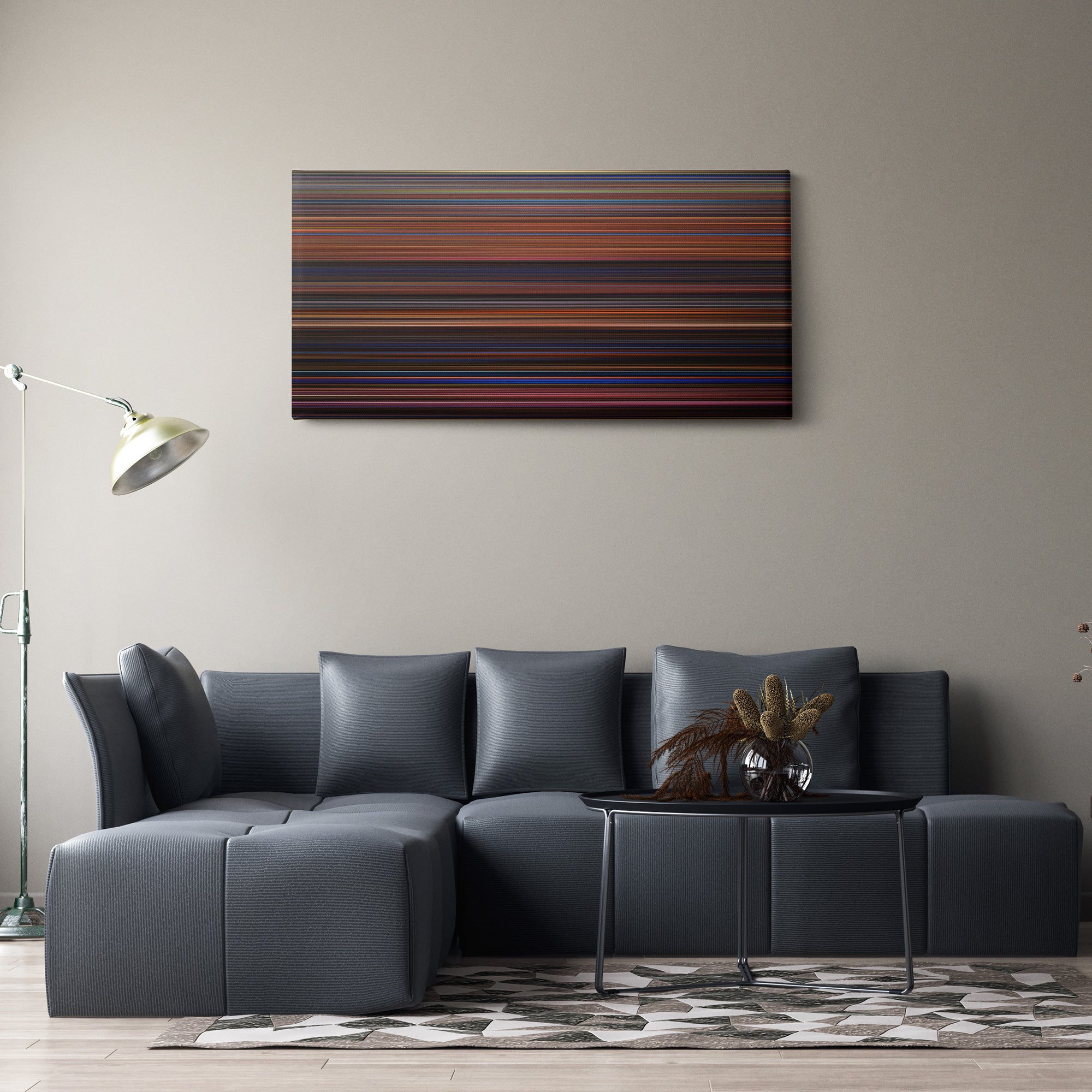 Moulin Rouge (2001) CineSpectrum Color Spectrum Canvas Print - Hanging Horizontal on Wall in Room