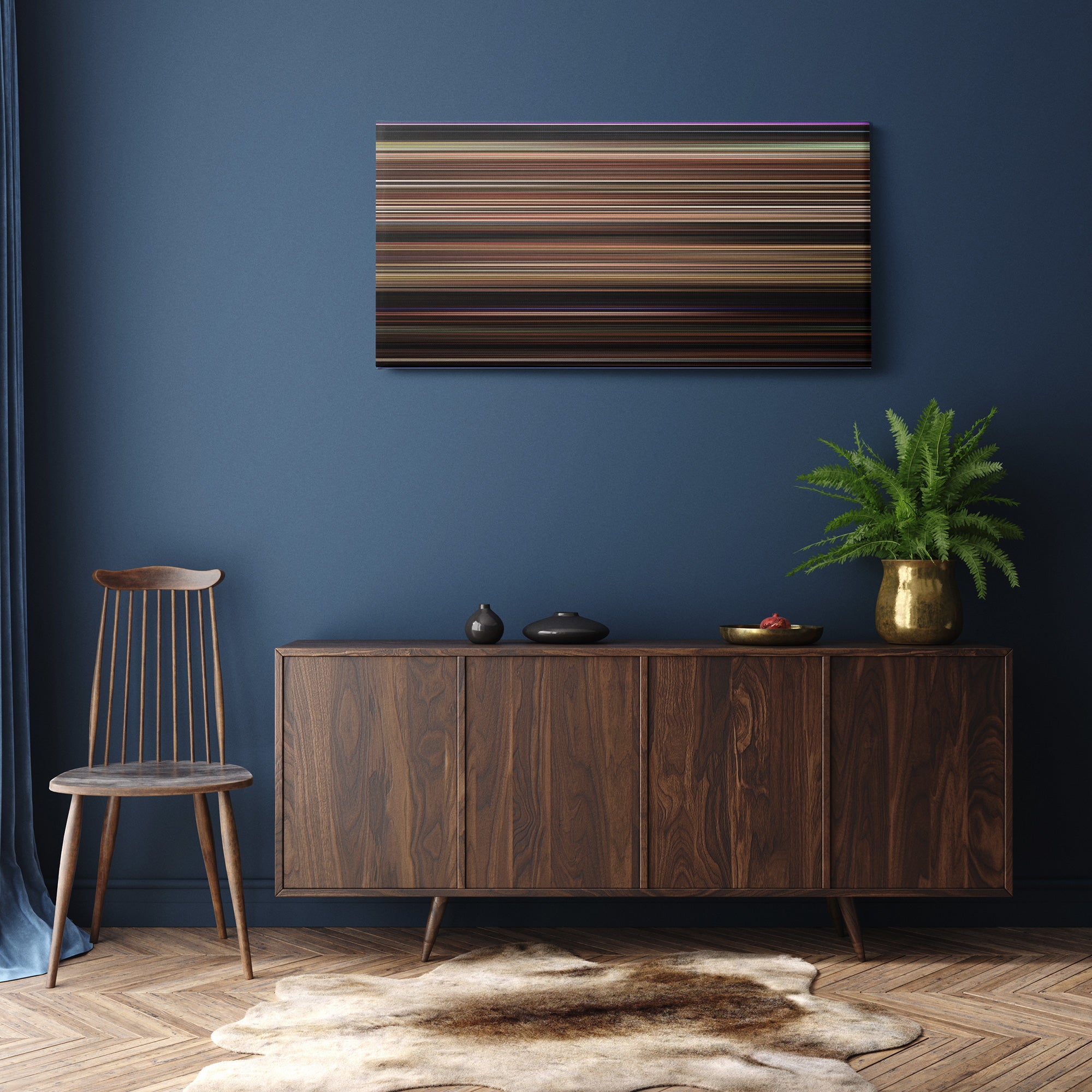 Mulholland Drive (2001) CineSpectrum Color Spectrum Canvas Print - Hanging Horizontal on Wall in Room