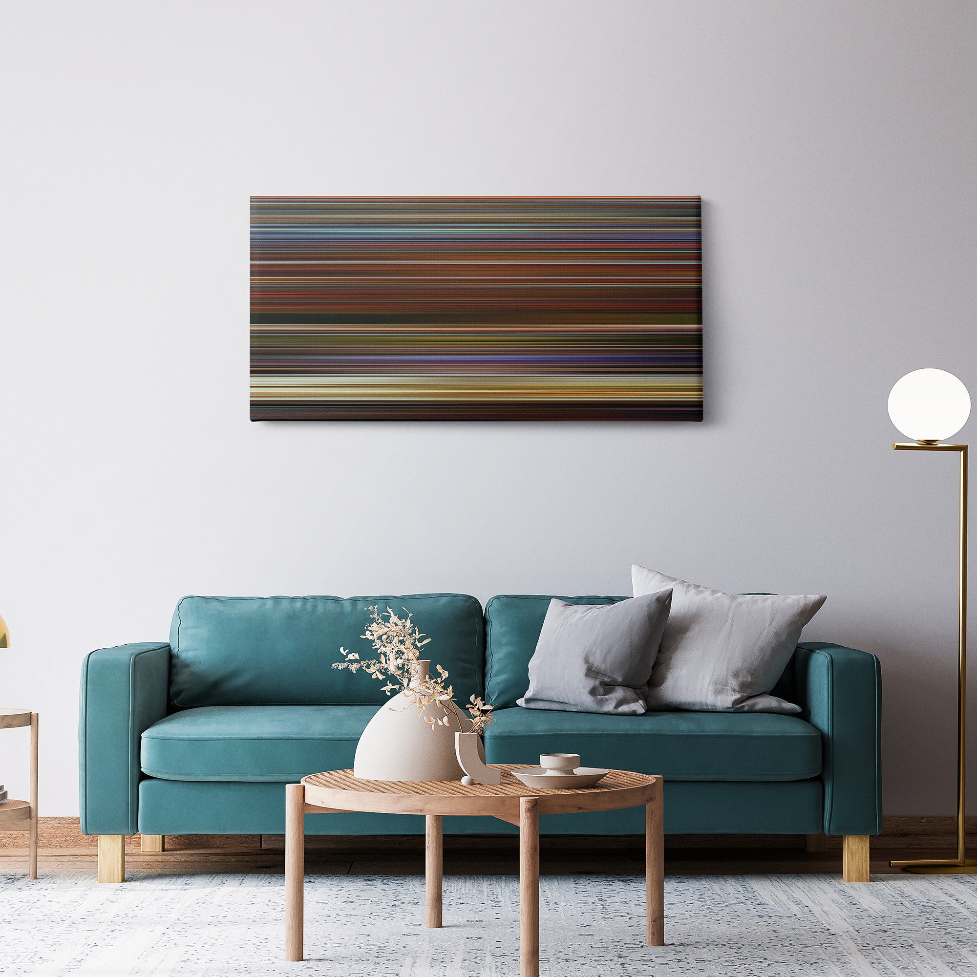 My Blueberry Nights (2007) CineSpectrum Color Spectrum Canvas Print - Hanging Horizontal on Wall in Room