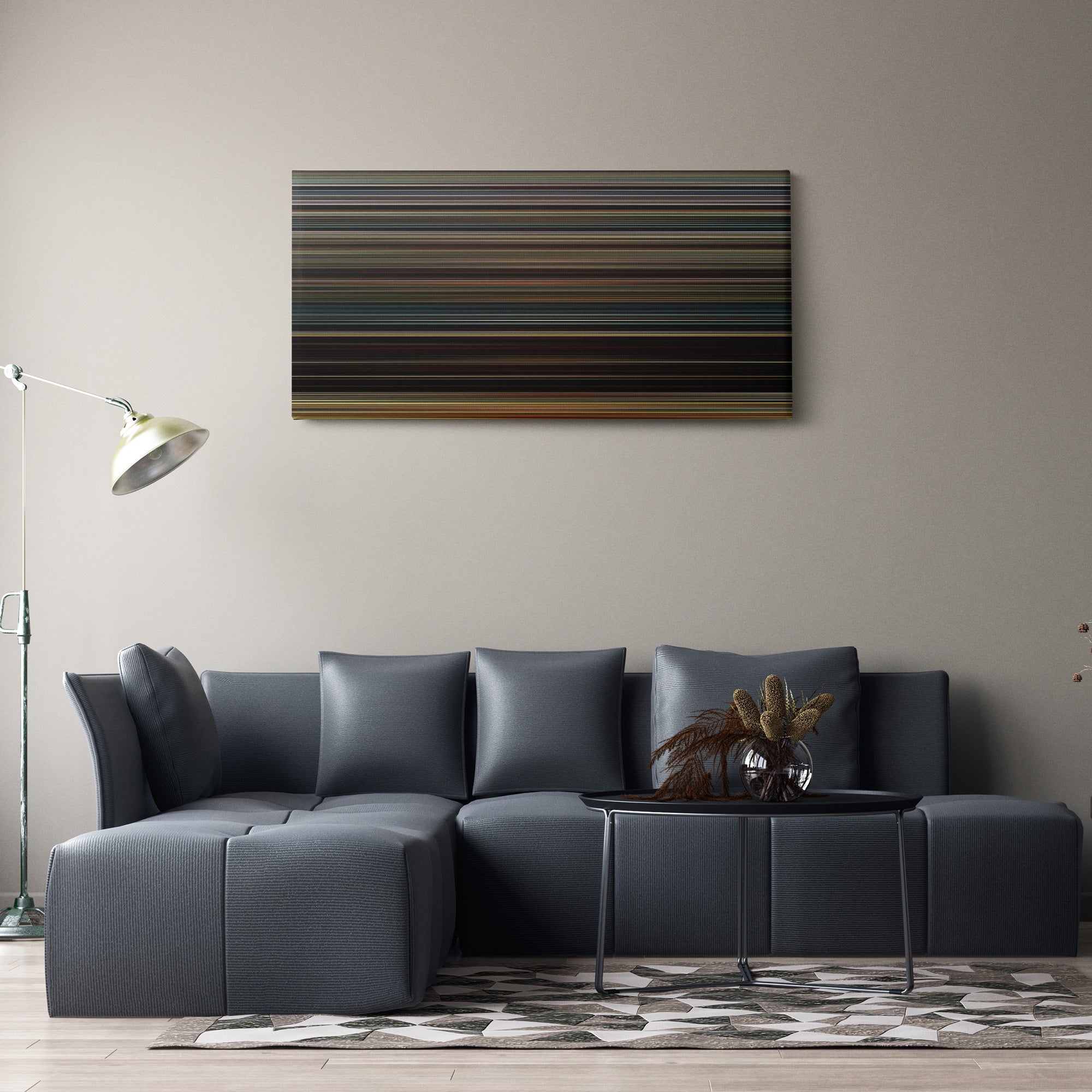 Noah (2014) CineSpectrum Color Spectrum Canvas Print - Hanging Horizontal on Wall in Room