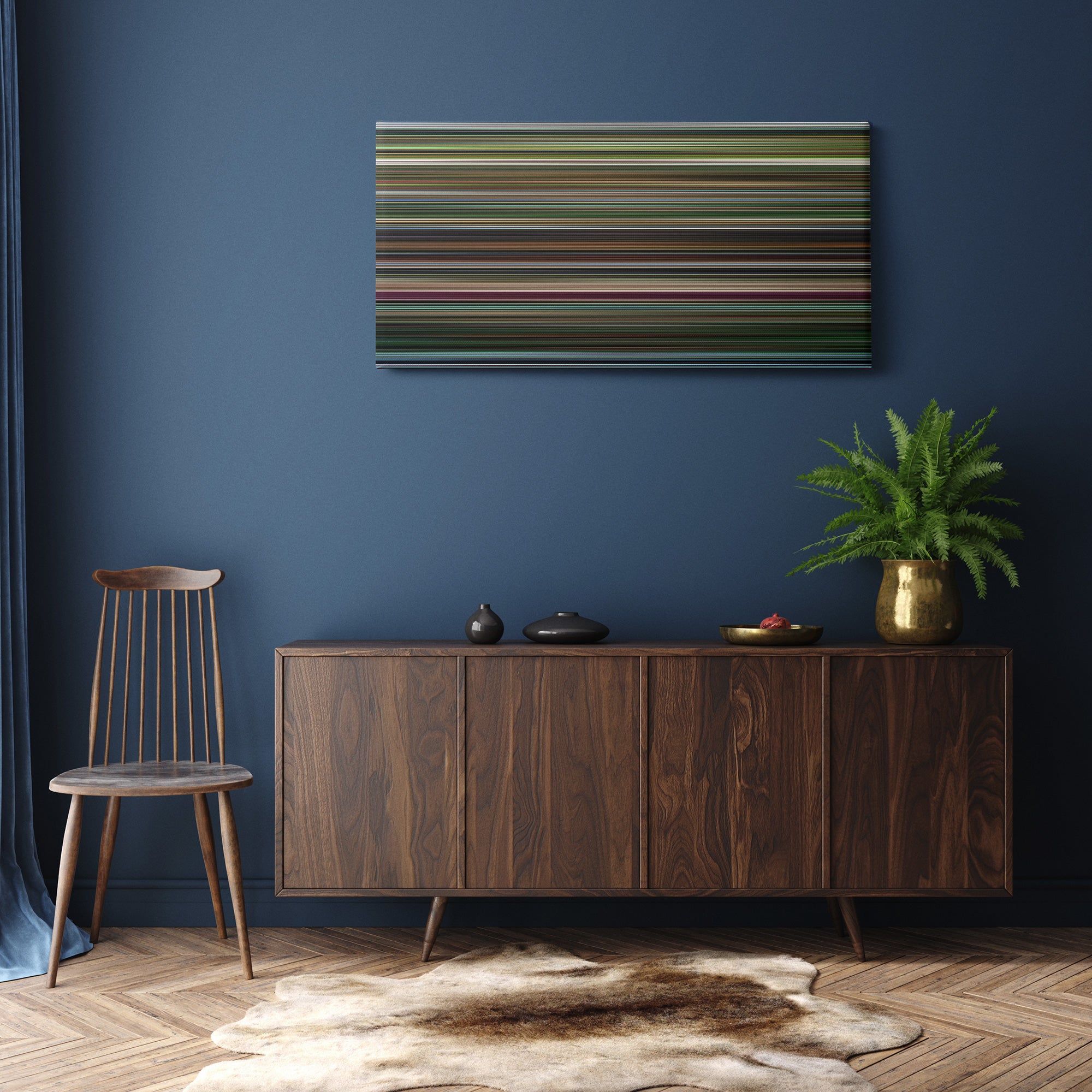 Oldboy (2003) CineSpectrum Color Spectrum Canvas Print - Hanging Horizontal on Wall in Room